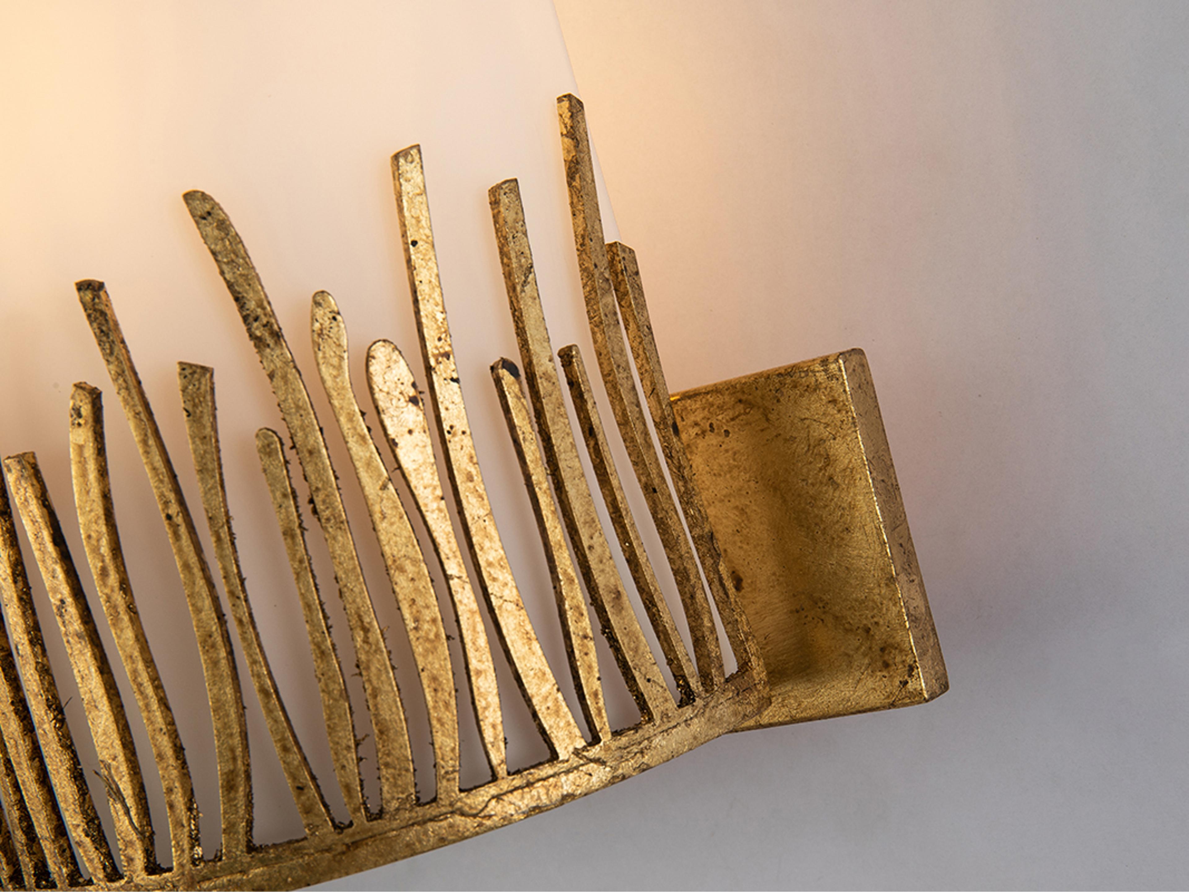 Lucas McKearn Sawgrass 2-Light Gold Glass Vanity Light