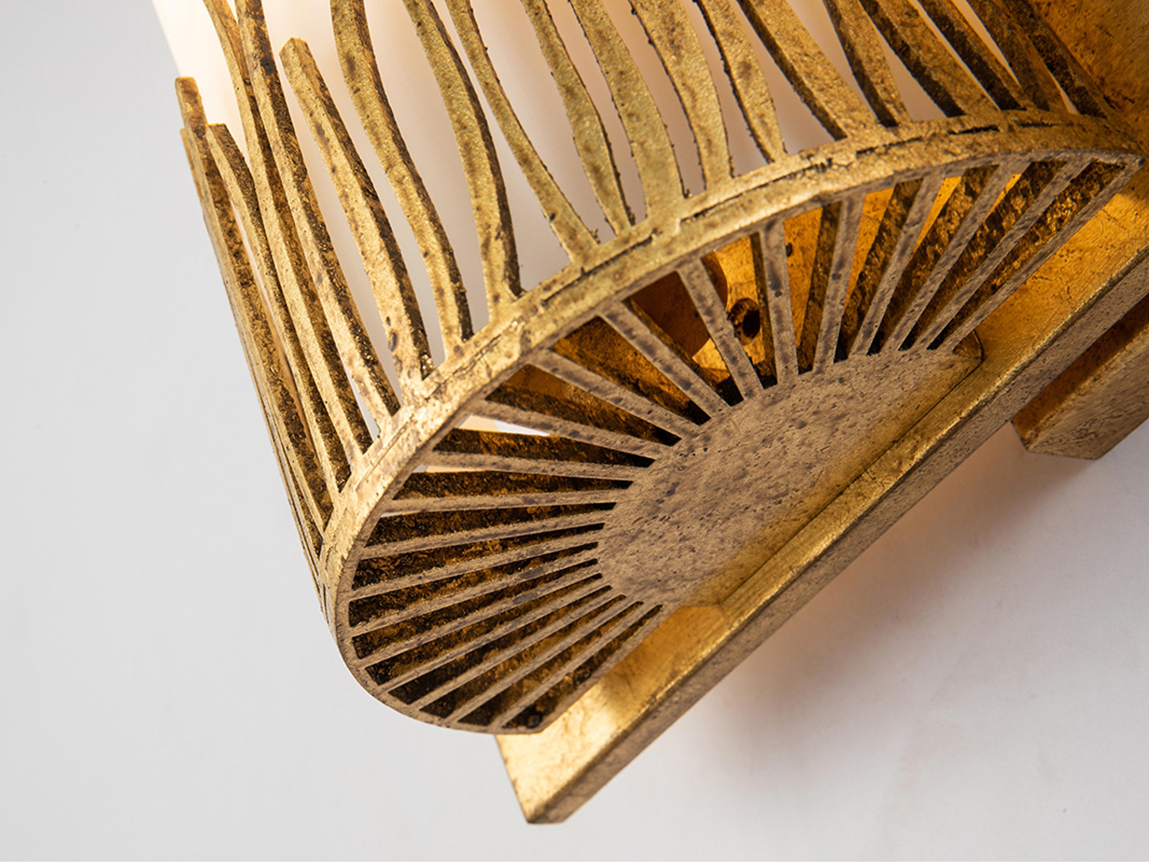 Lucas McKearn Sawgrass 2-Light Gold Glass Vanity Light