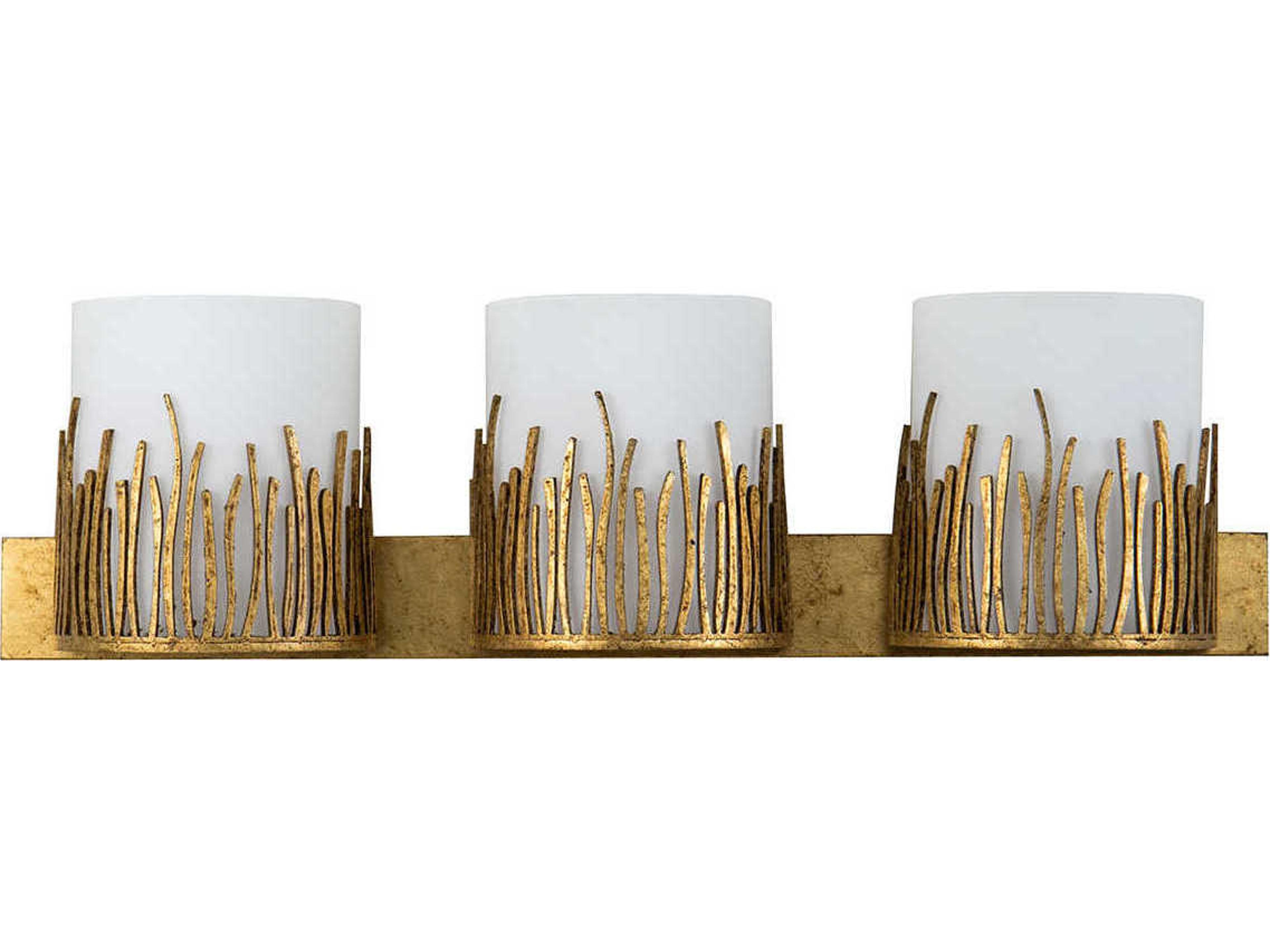 Lucas McKearn Sawgrass 3-Light Gold Glass Vanity Light