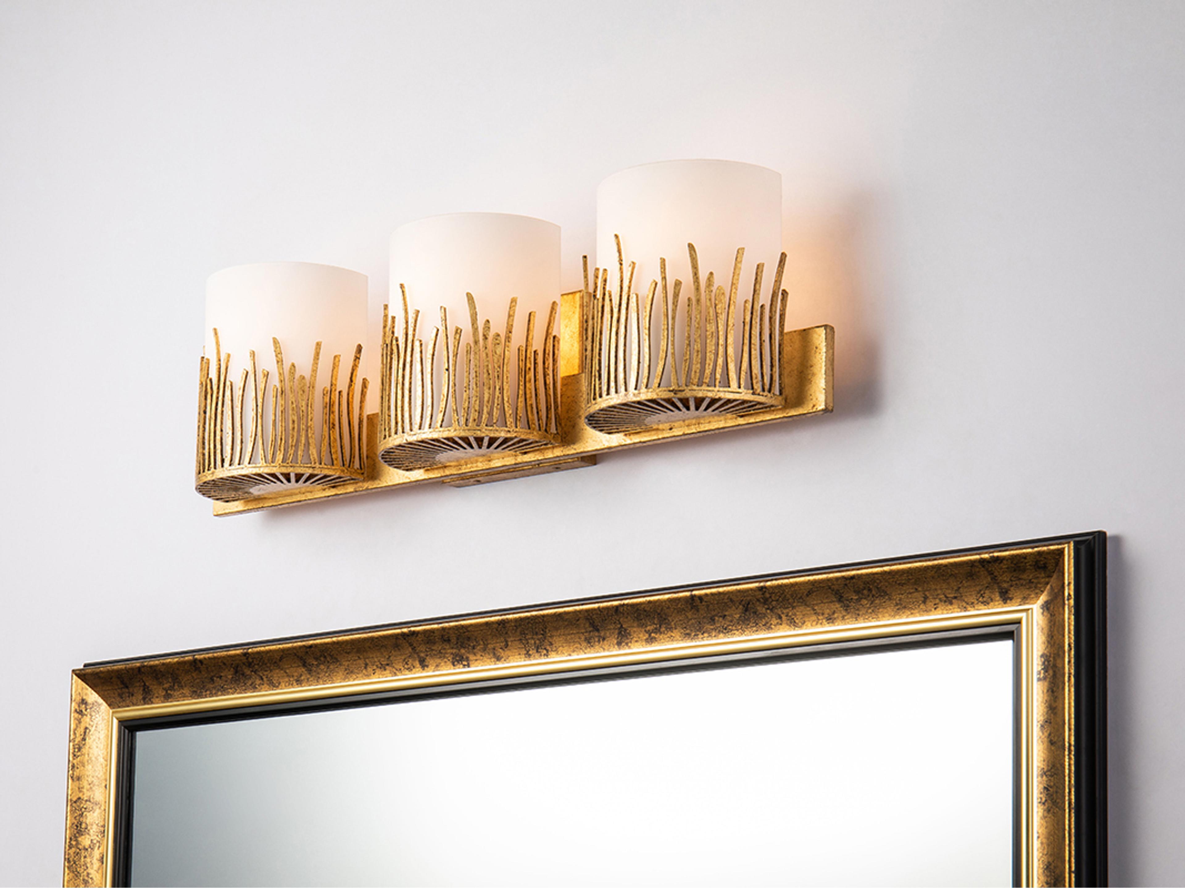 Lucas McKearn Sawgrass 3-Light Gold Glass Vanity Light