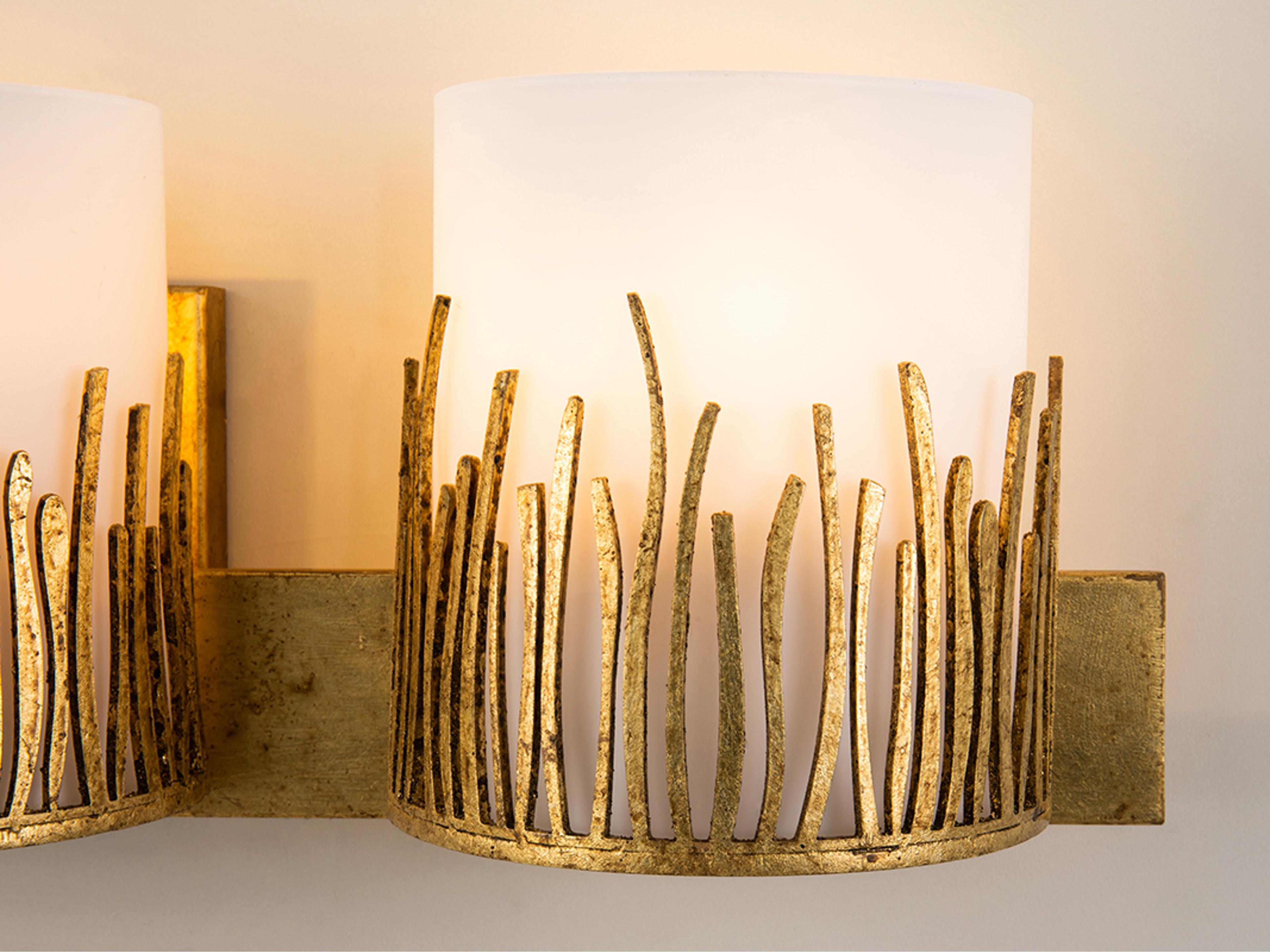 Lucas McKearn Sawgrass 3-Light Gold Glass Vanity Light