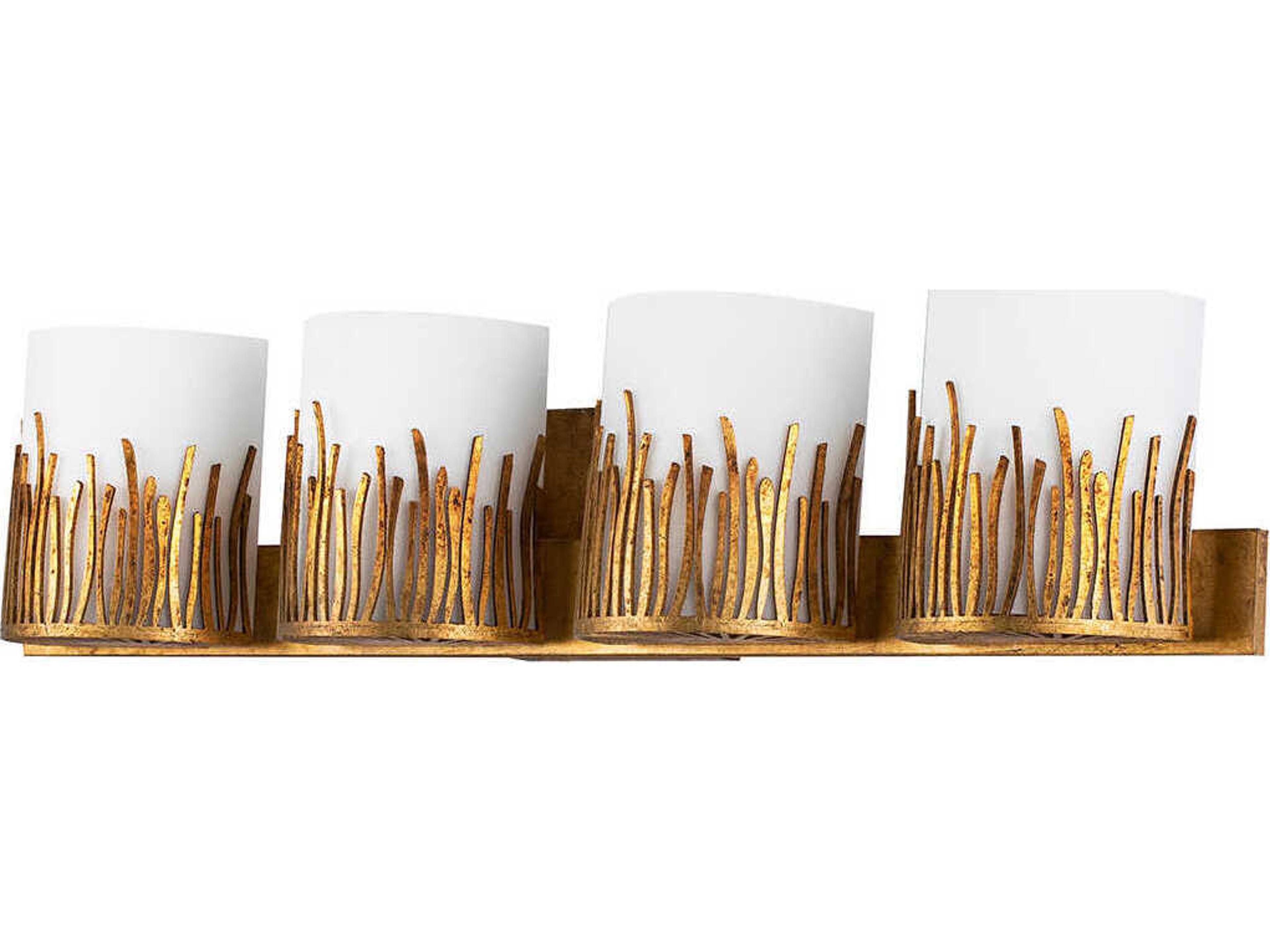 Lucas McKearn Sawgrass 4-Light Gold Glass Vanity Light