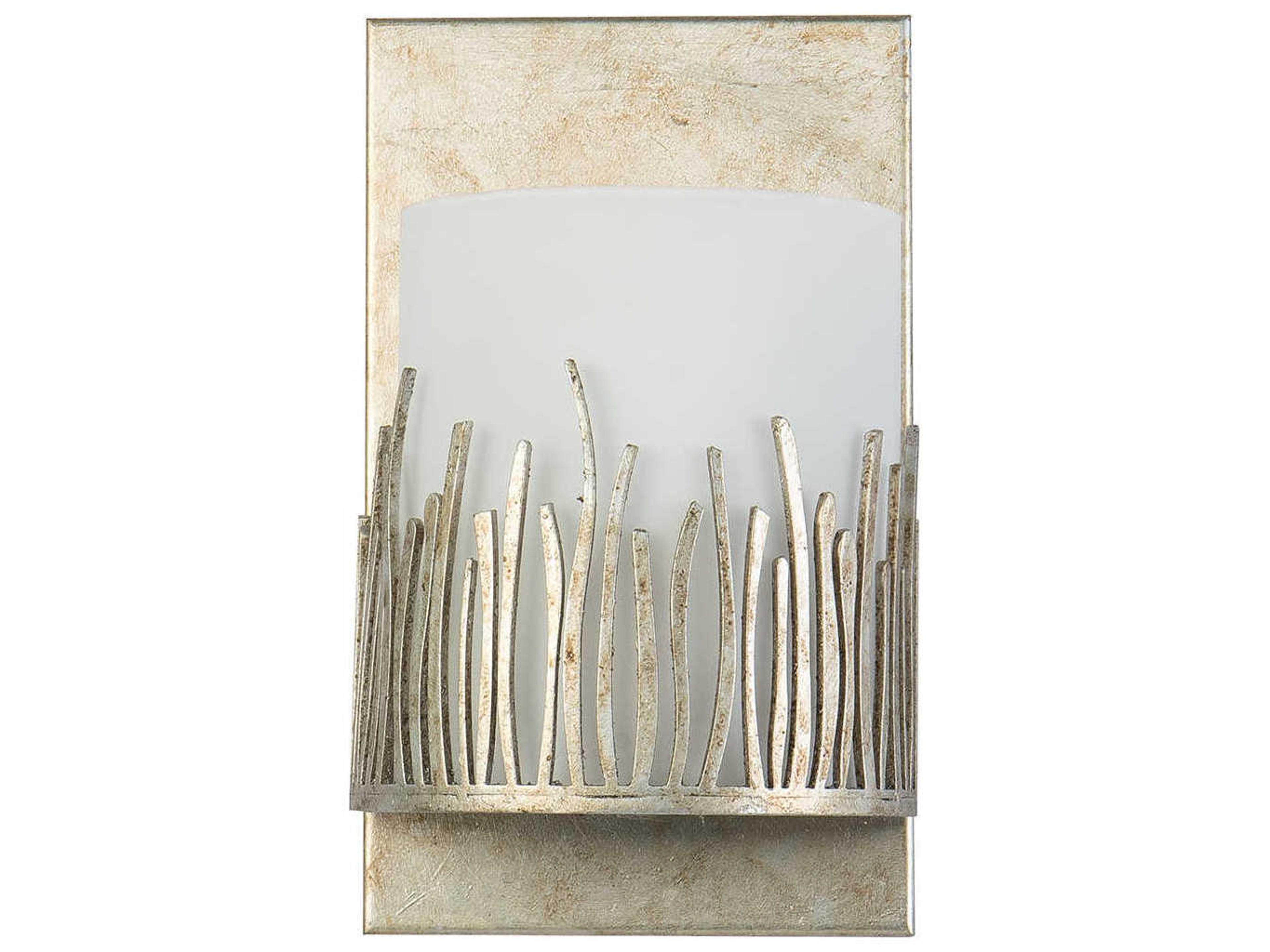 Lucas McKearn Sawgrass 1-Light Silver Leaf Glass Vanity Light