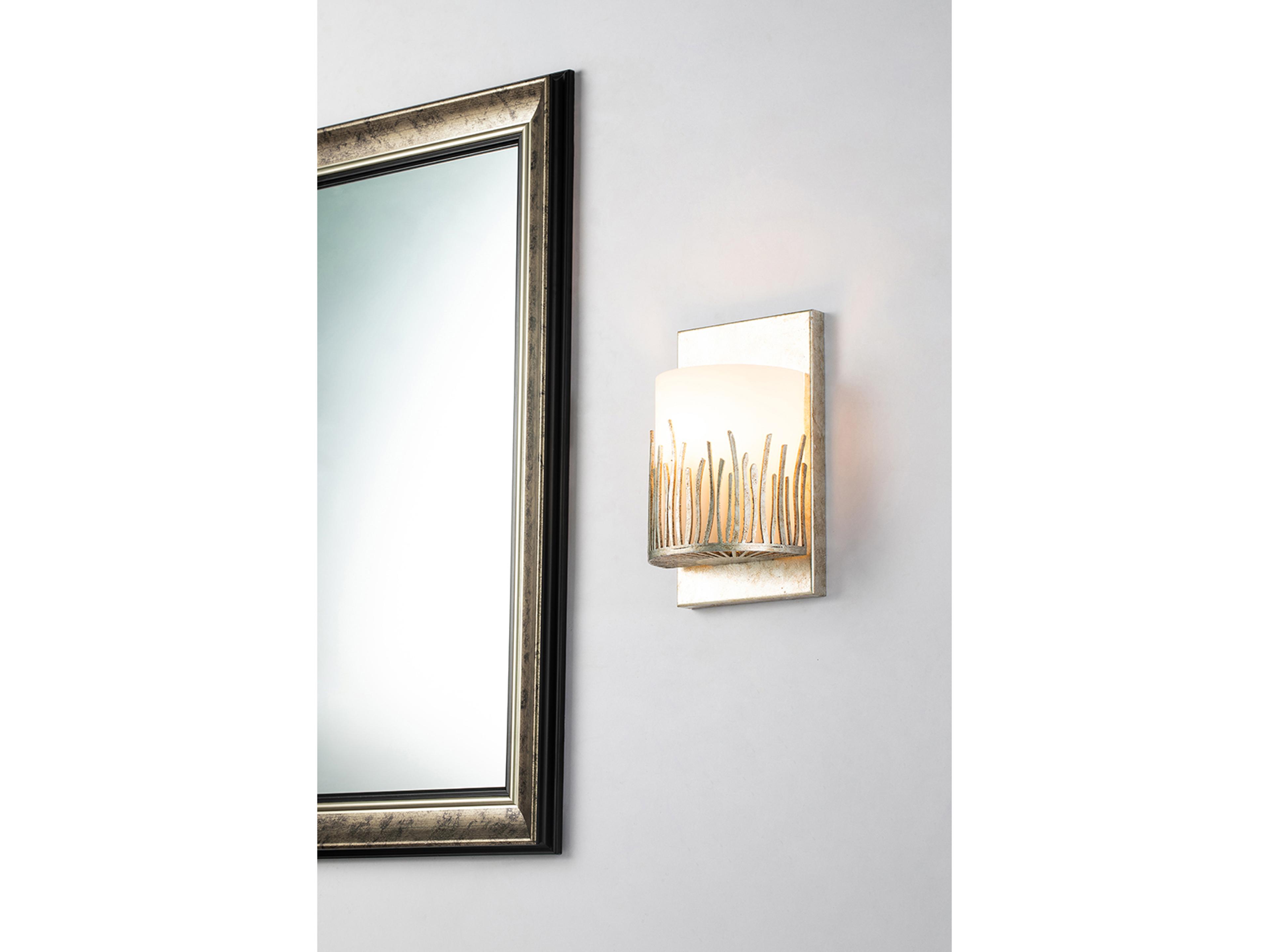 Lucas McKearn Sawgrass 1-Light Silver Leaf Glass Vanity Light