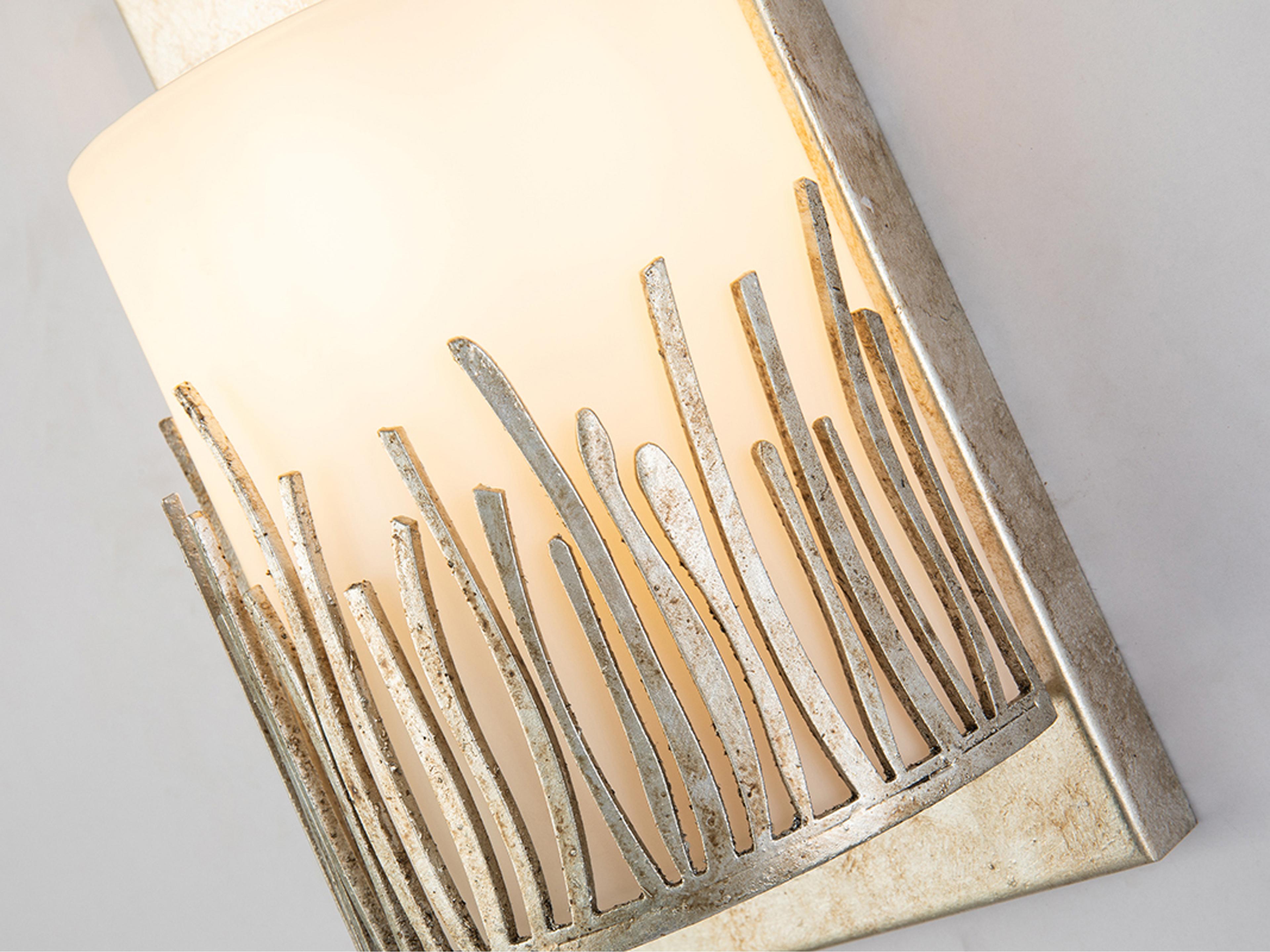 Lucas McKearn Sawgrass 1-Light Silver Leaf Glass Vanity Light