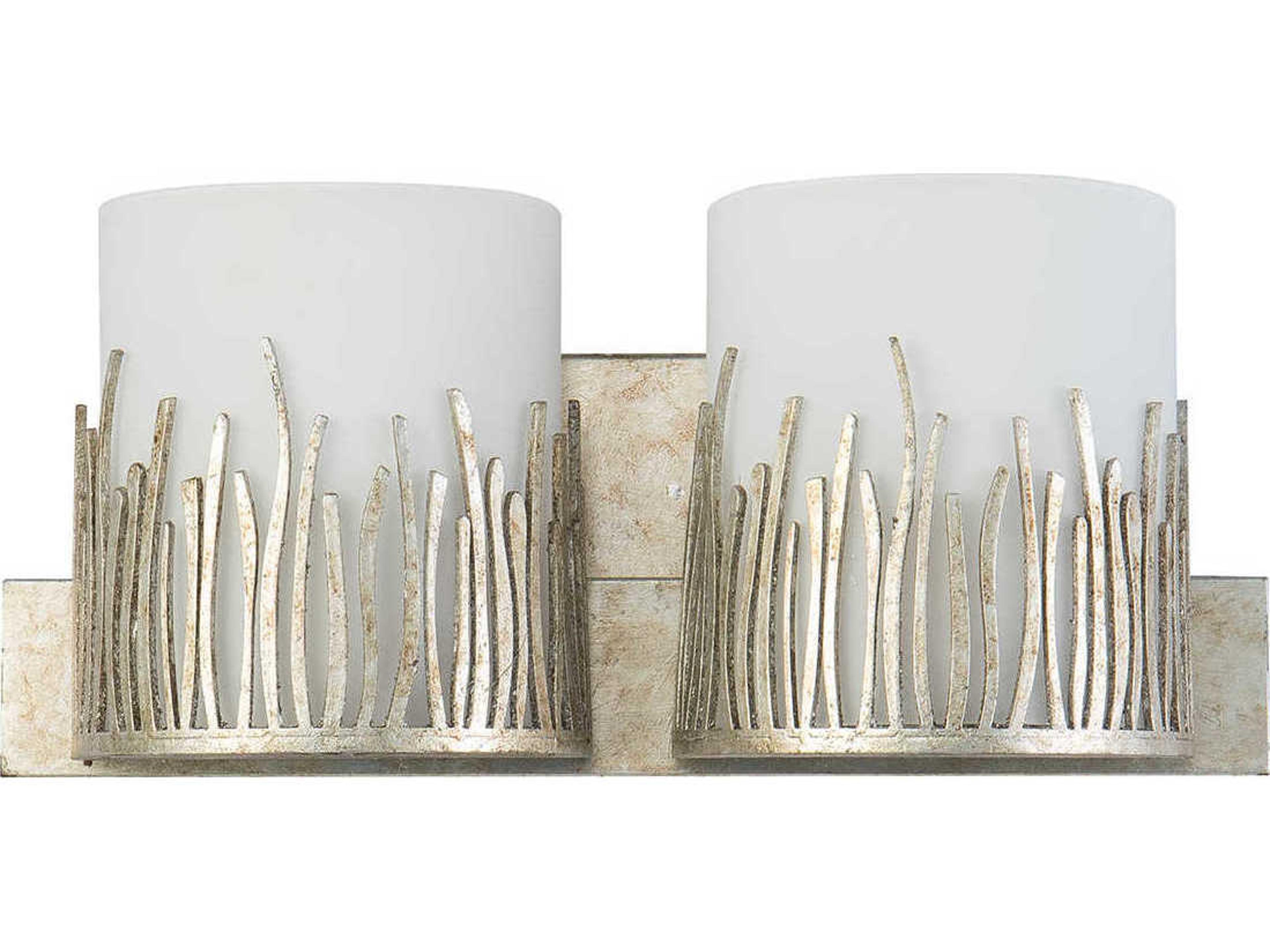 Lucas McKearn Sawgrass 2-Light Silver Glass Vanity Light