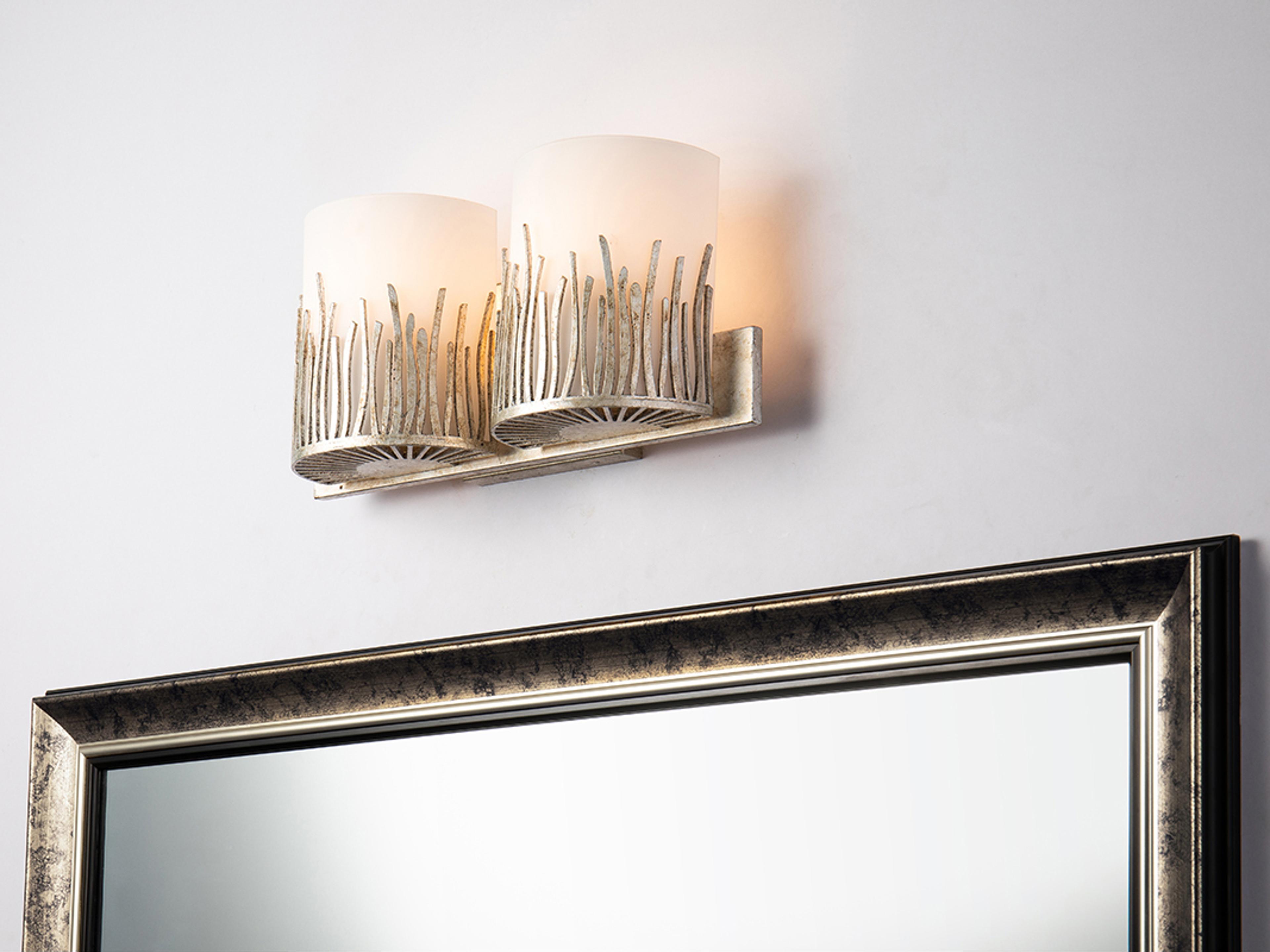 Lucas McKearn Sawgrass 2-Light Silver Glass Vanity Light