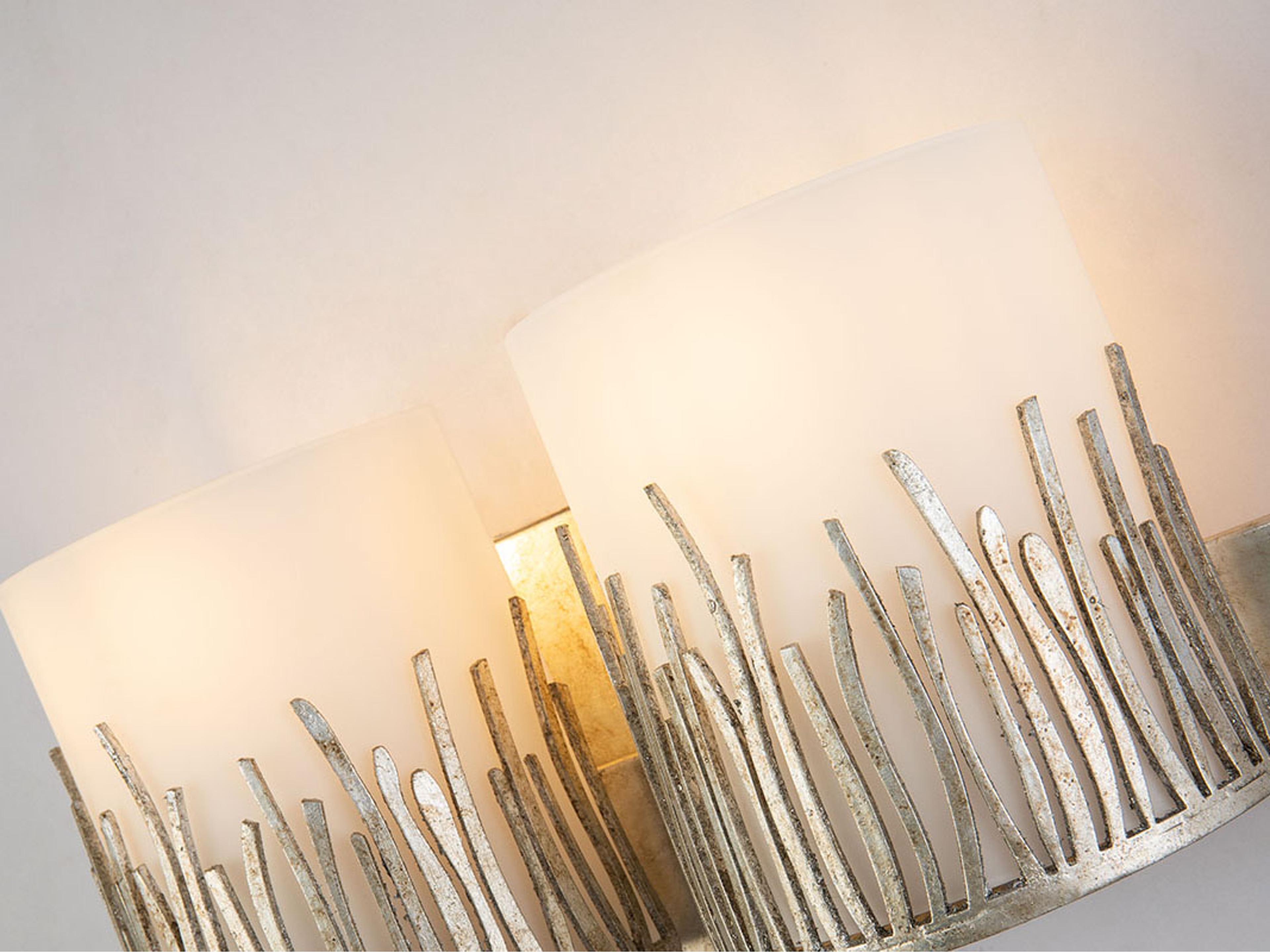 Lucas McKearn Sawgrass 2-Light Silver Glass Vanity Light