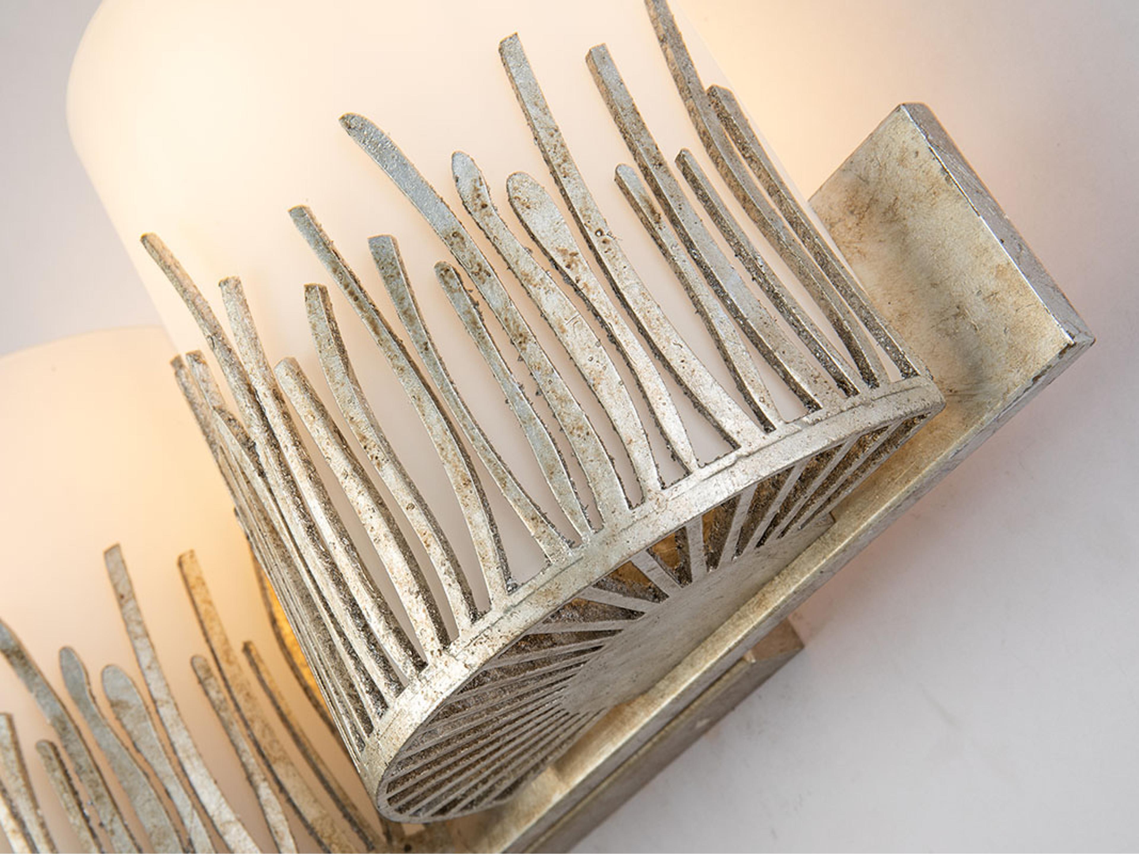 Lucas McKearn Sawgrass 2-Light Silver Glass Vanity Light