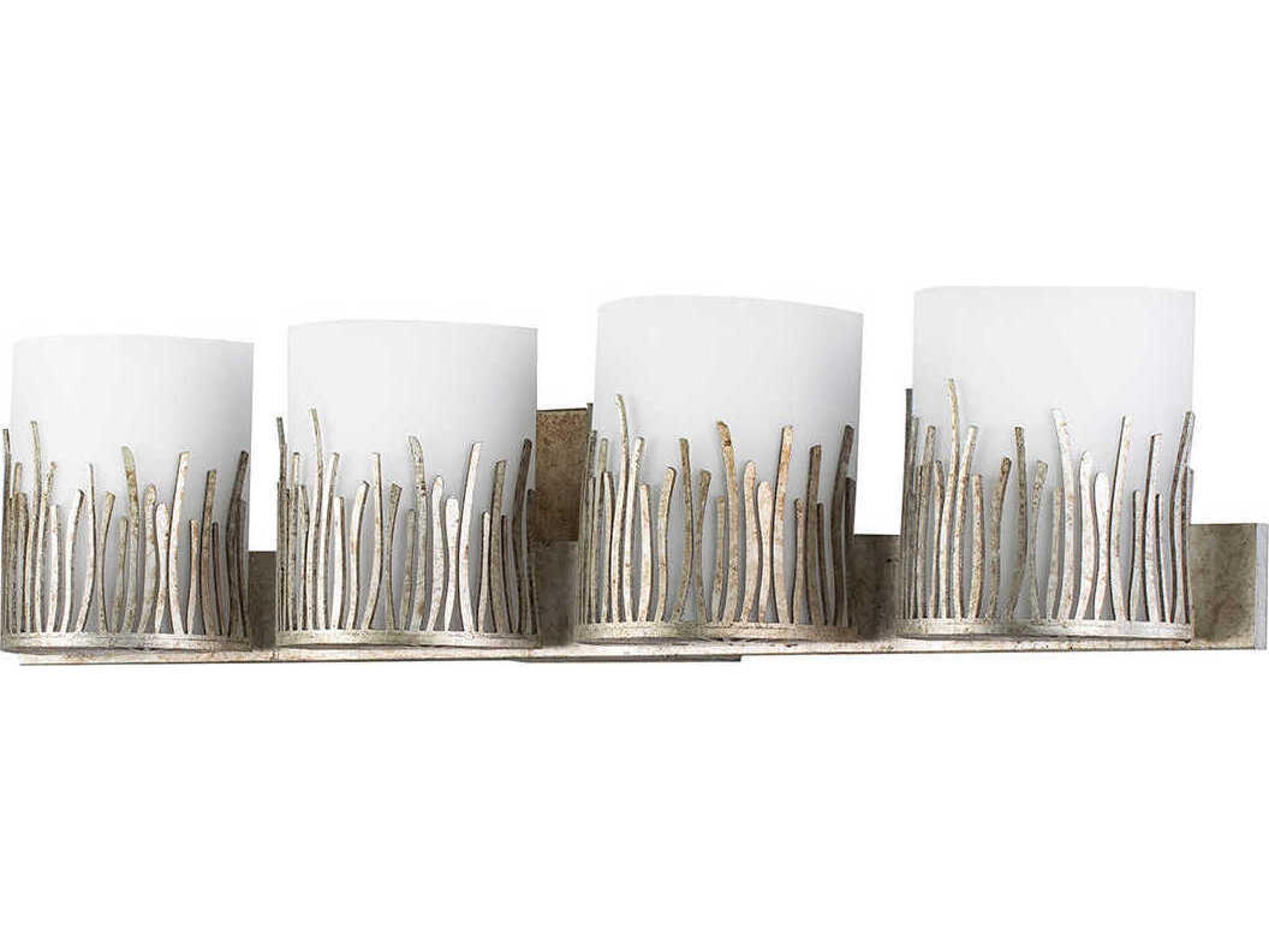 Lucas McKearn Sawgrass 4-Light Silver Glass Vanity Light