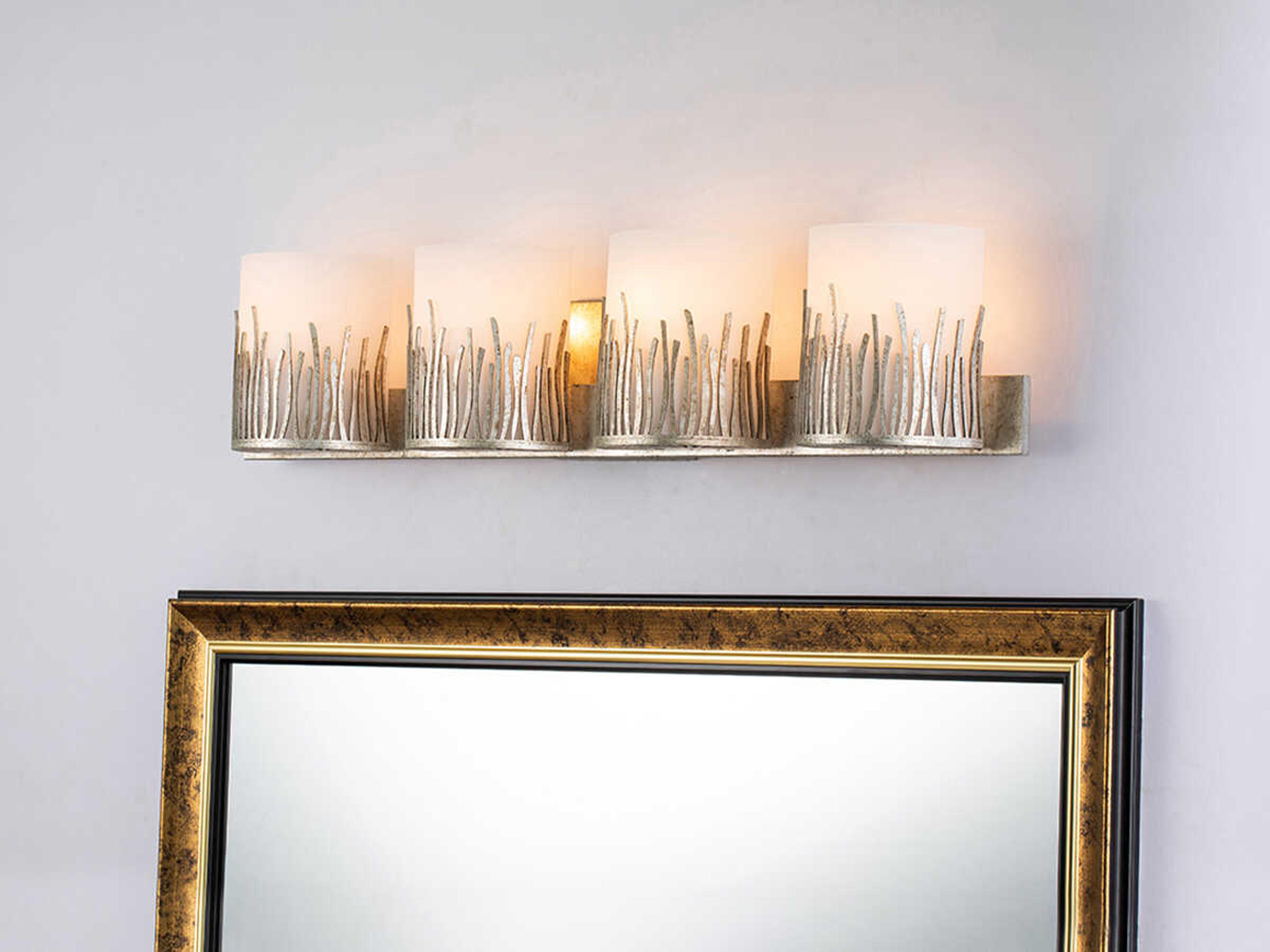 Lucas McKearn Sawgrass 4-Light Silver Glass Vanity Light