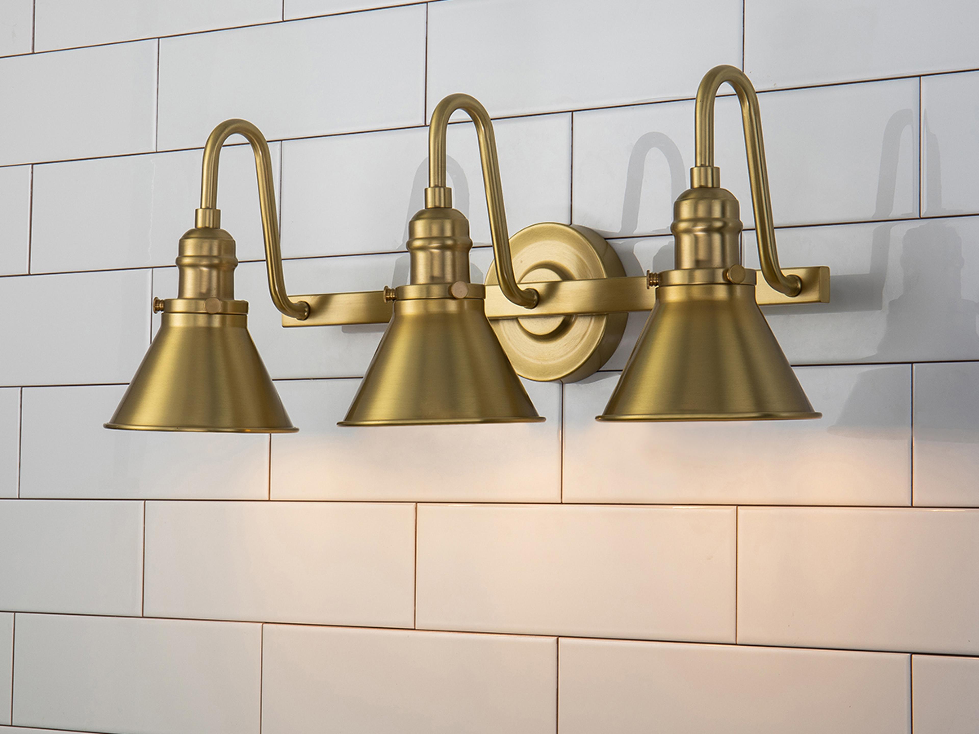 Lucas McKearn Provence 3-Light Aged Brass Vanity Light