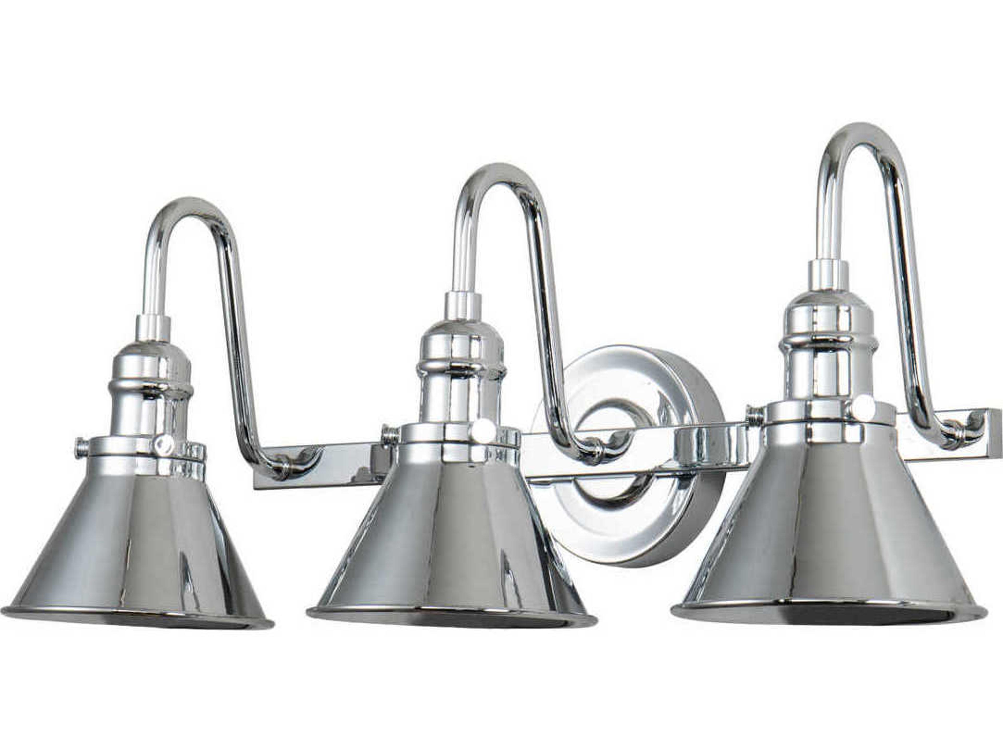 Lucas McKearn Provence 3-Light Polished Chrome Vanity Light