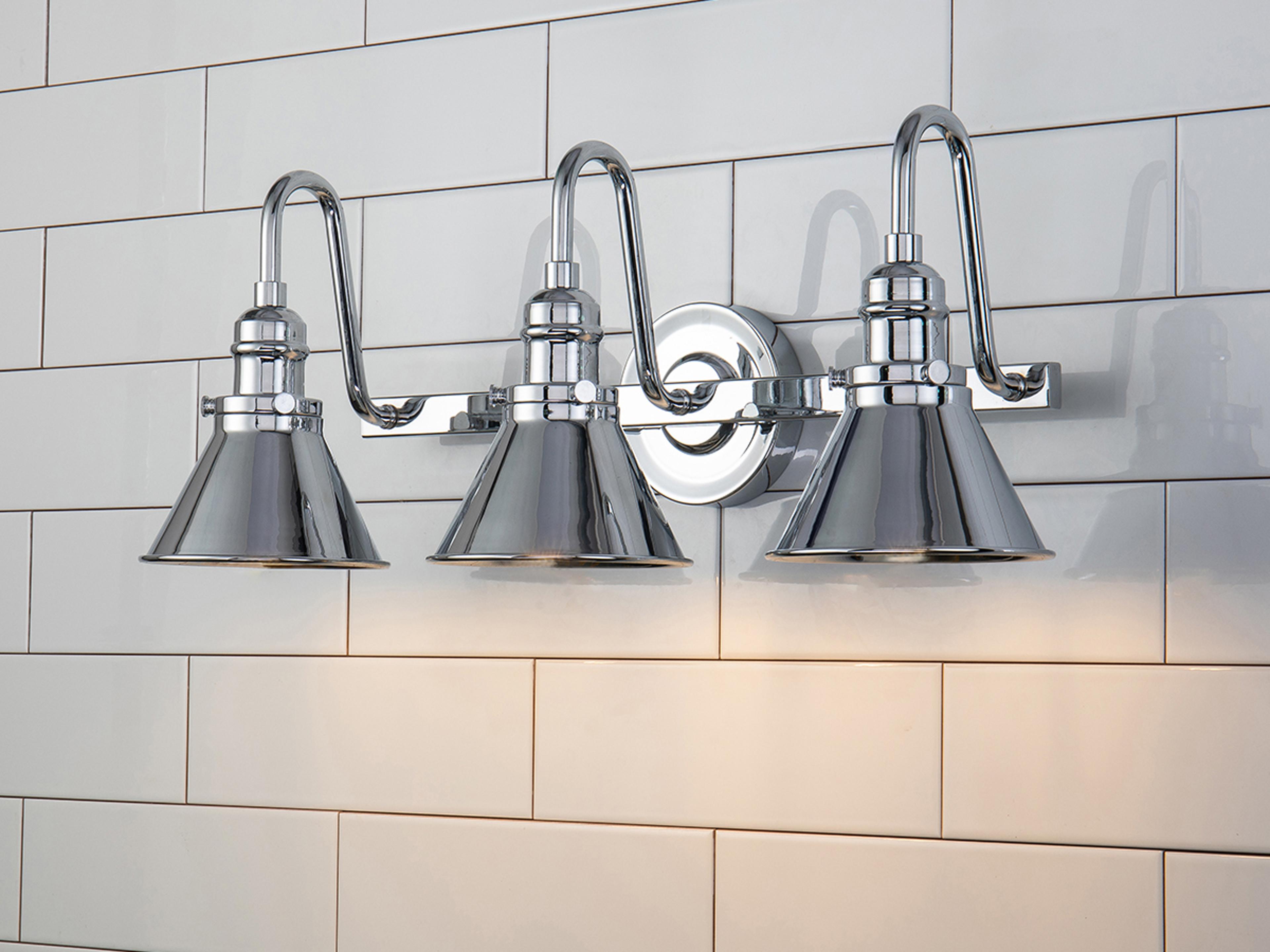 Lucas McKearn Provence 3-Light Polished Chrome Vanity Light