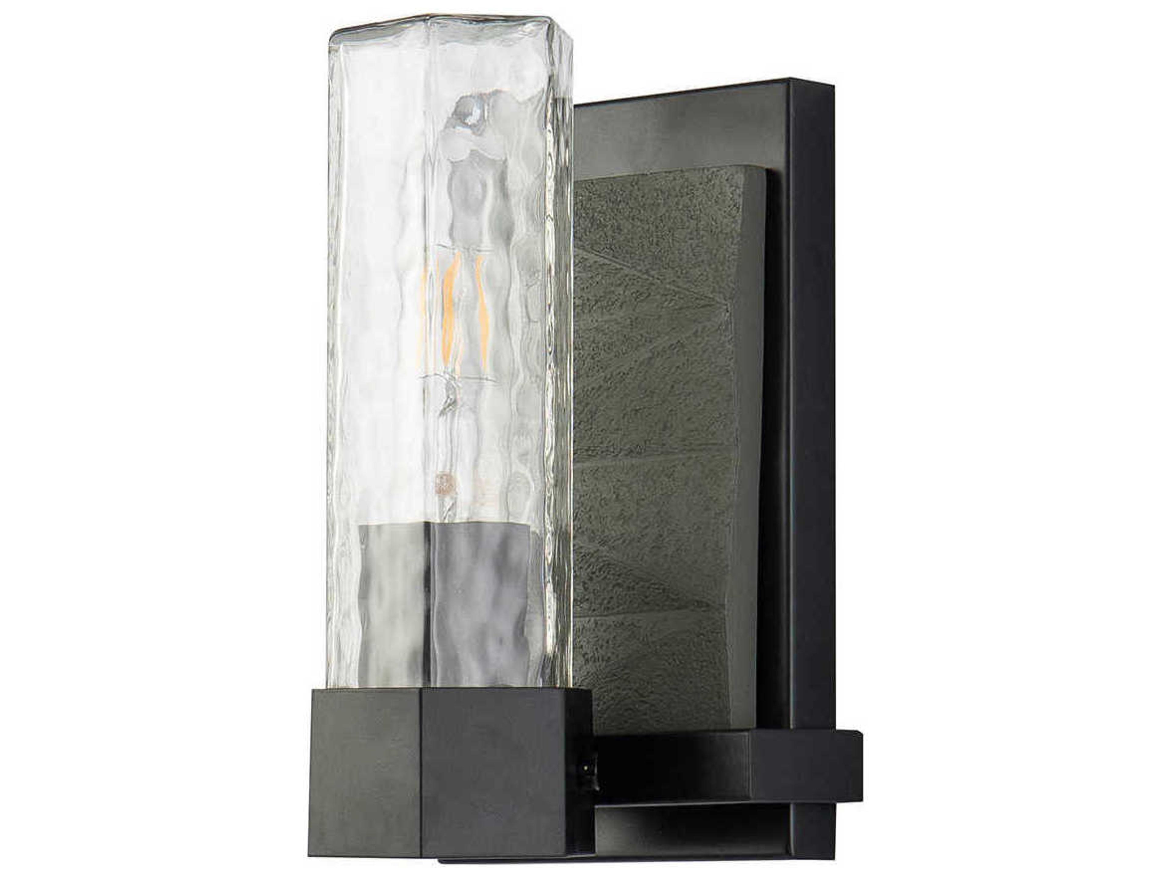 Lucas McKearn Navarre 1-Light Black Grey Glass Wall Sconce
