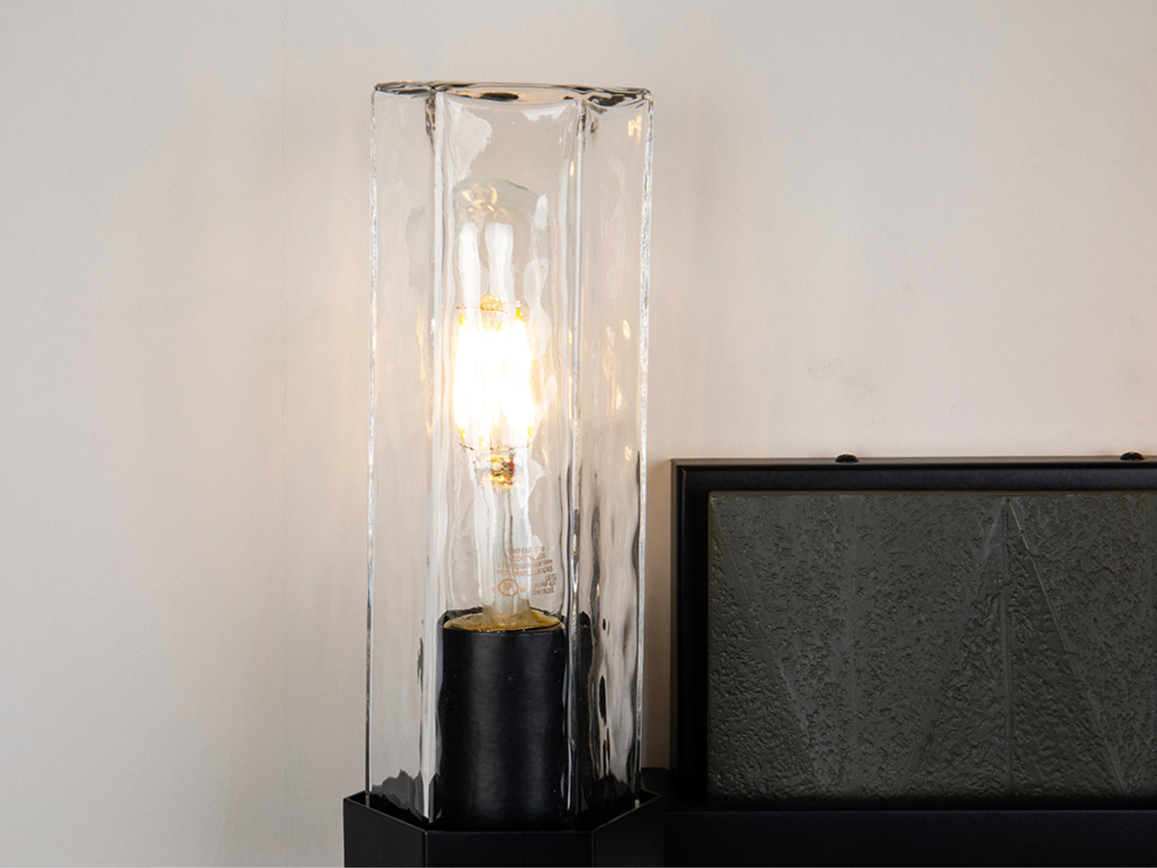 Lucas McKearn Navarre 2-Light Black Grey Glass Vanity Light