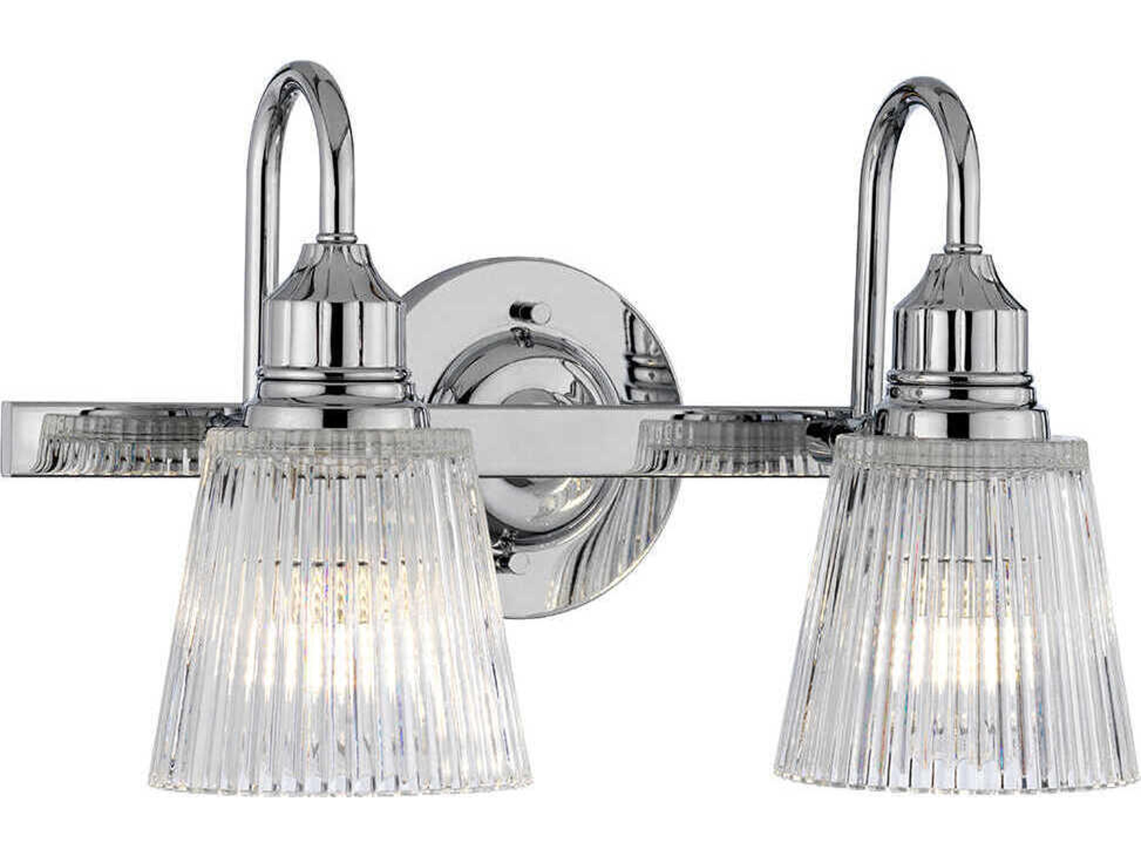 Addison 2-Light Polished Chrome Glass LED Vanity Light