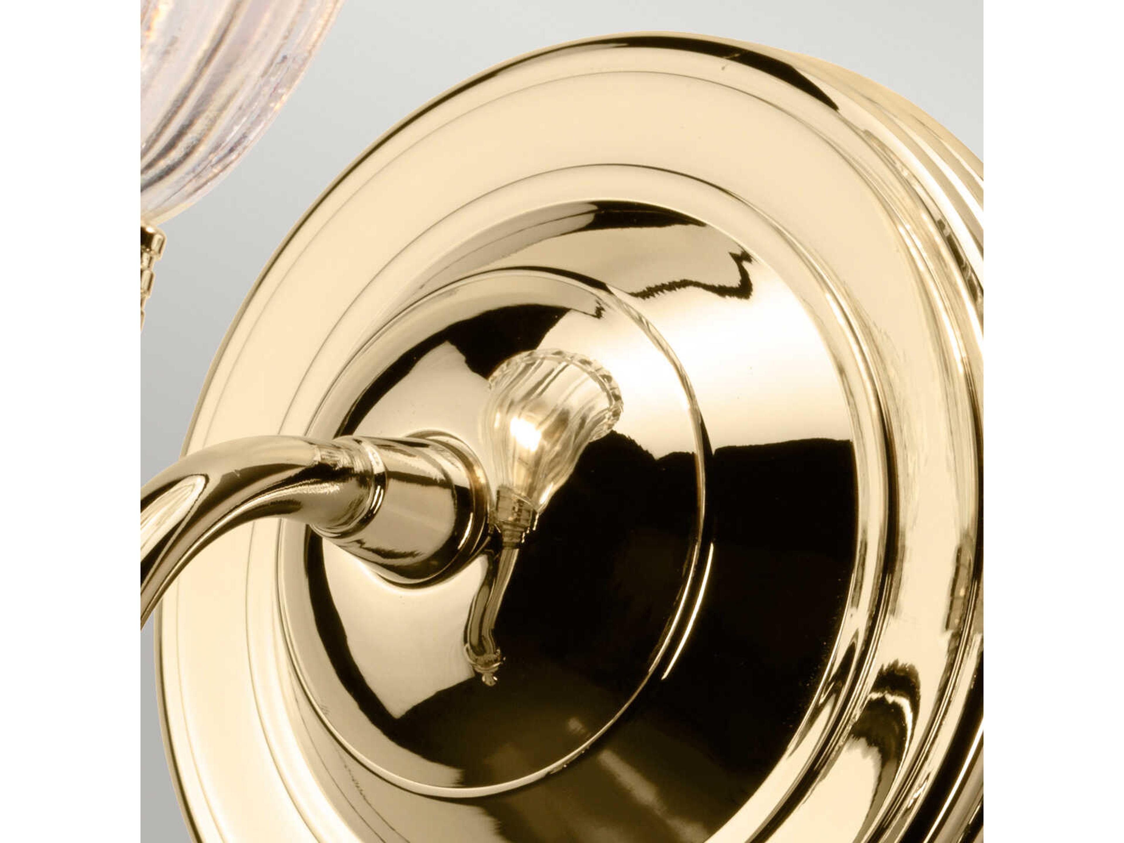 Lucas McKearn Carroll 1-Light Polished Bronze Glass Wall Sconce