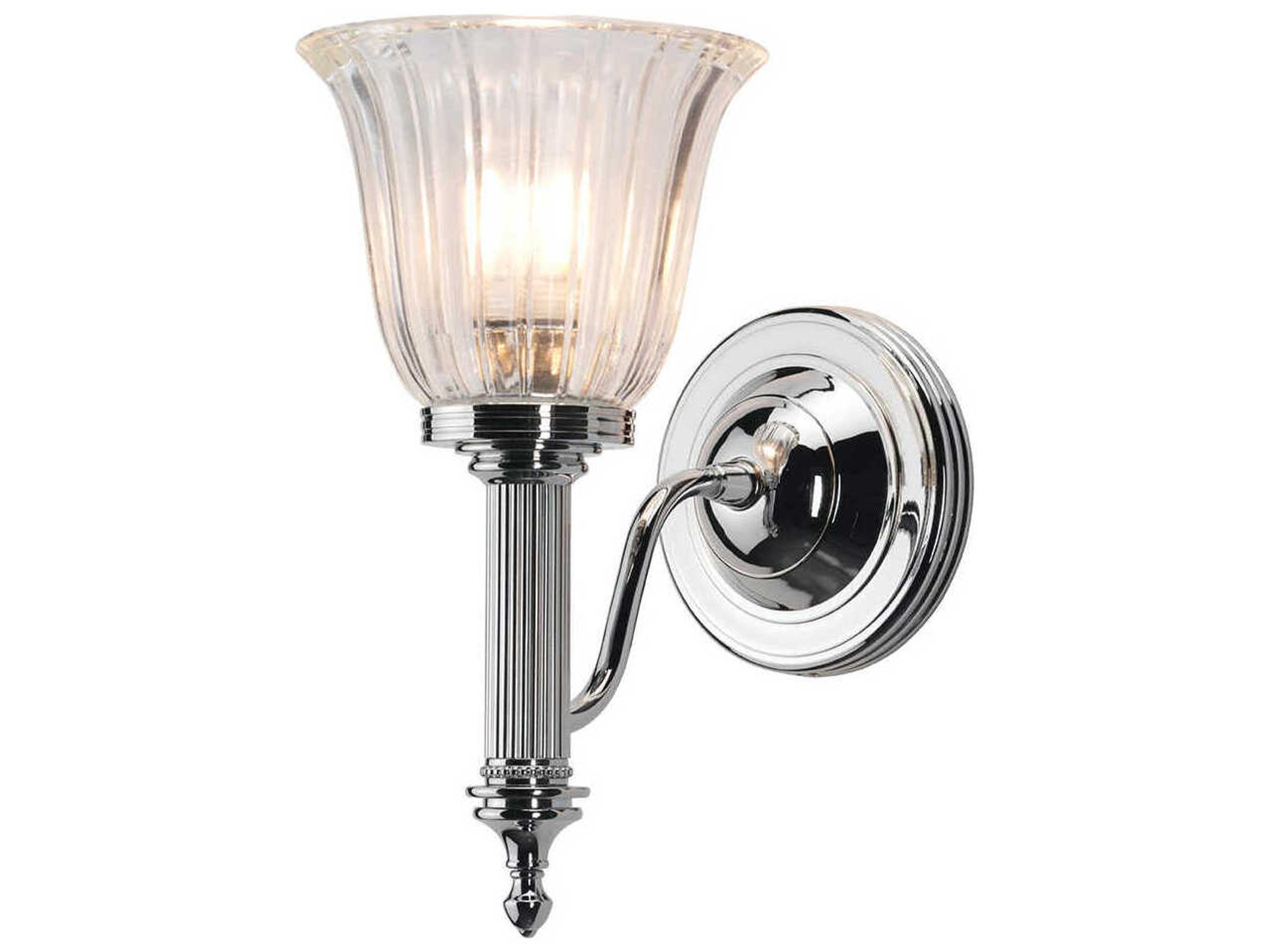 Lucas McKearn Carroll 1-Light Polished Nickel Glass Wall Sconce