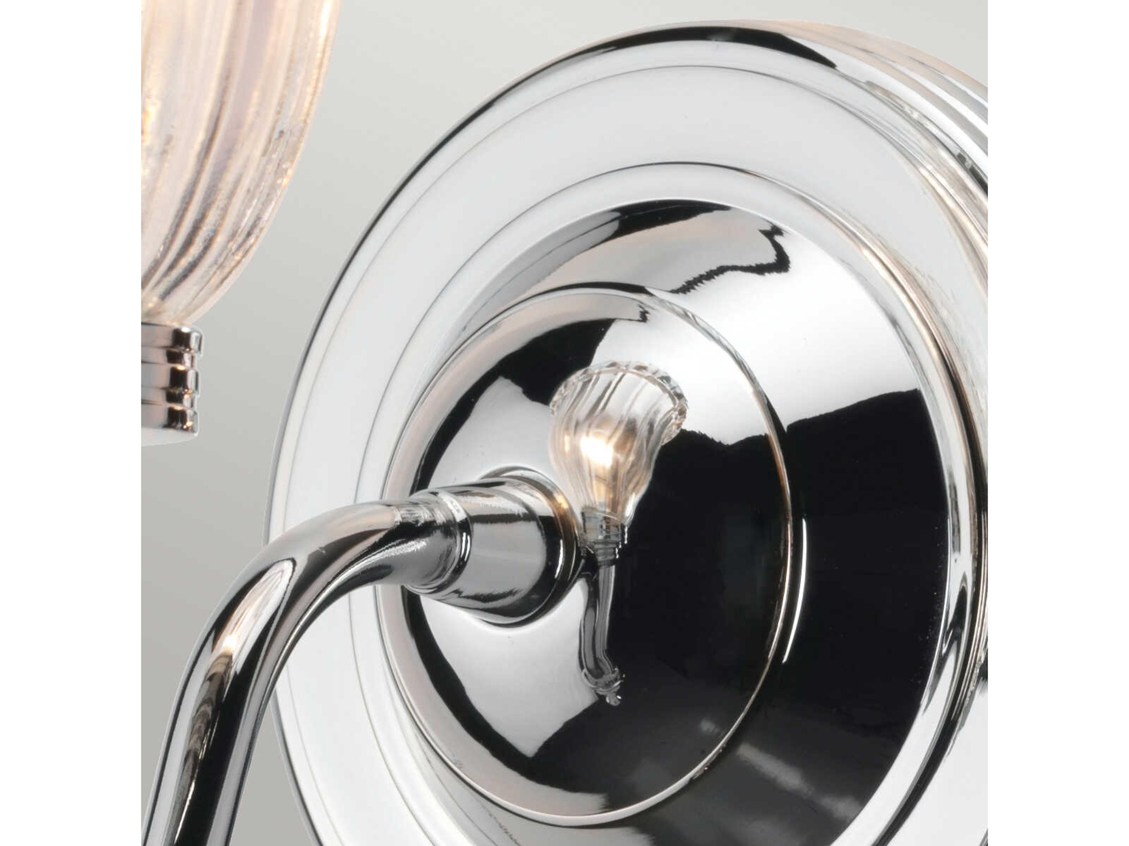 Lucas McKearn Carroll 1-Light Polished Nickel Glass Wall Sconce