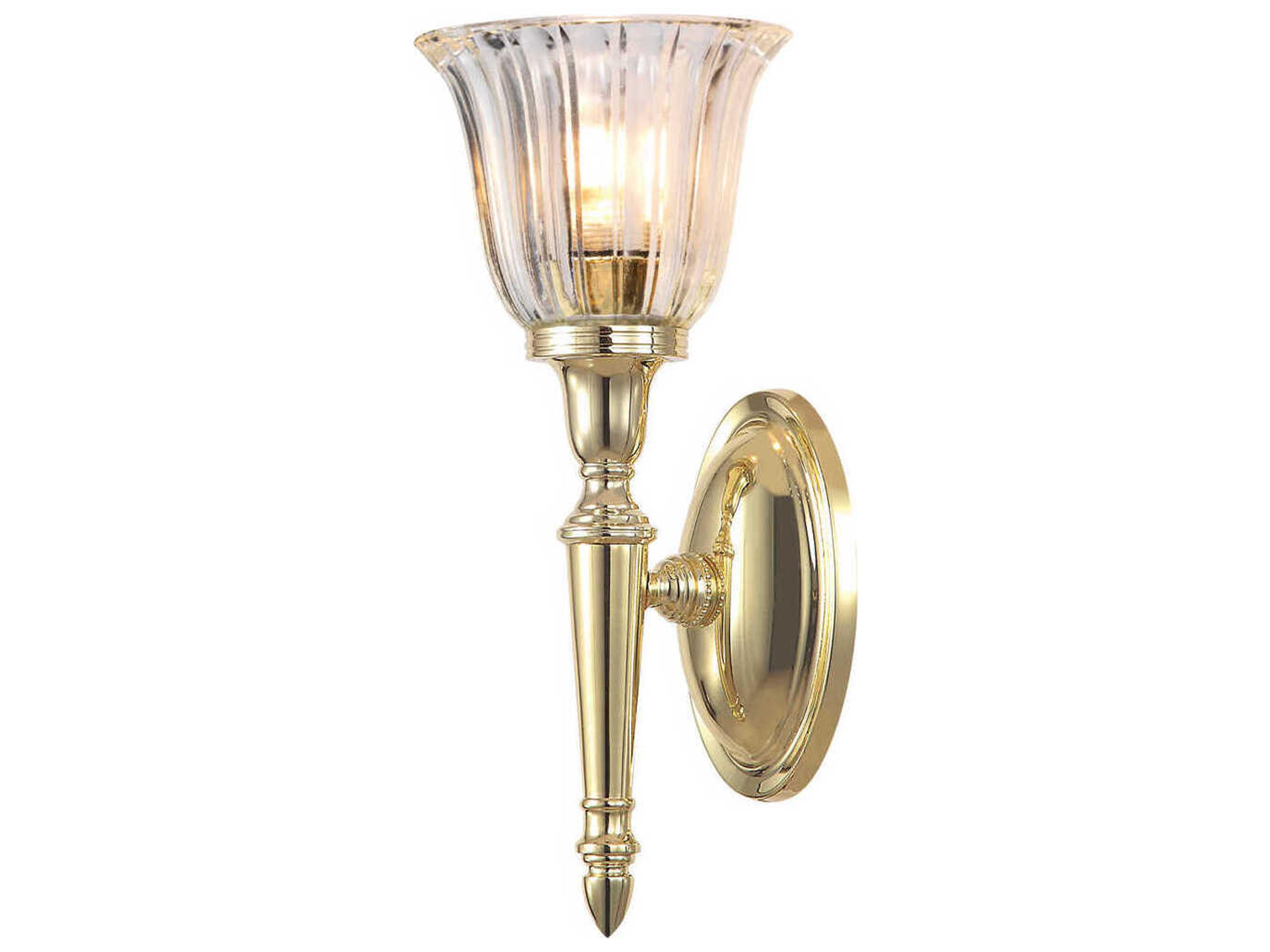 Dryden 1-Light Polished Brass Glass LED Wall Sconce