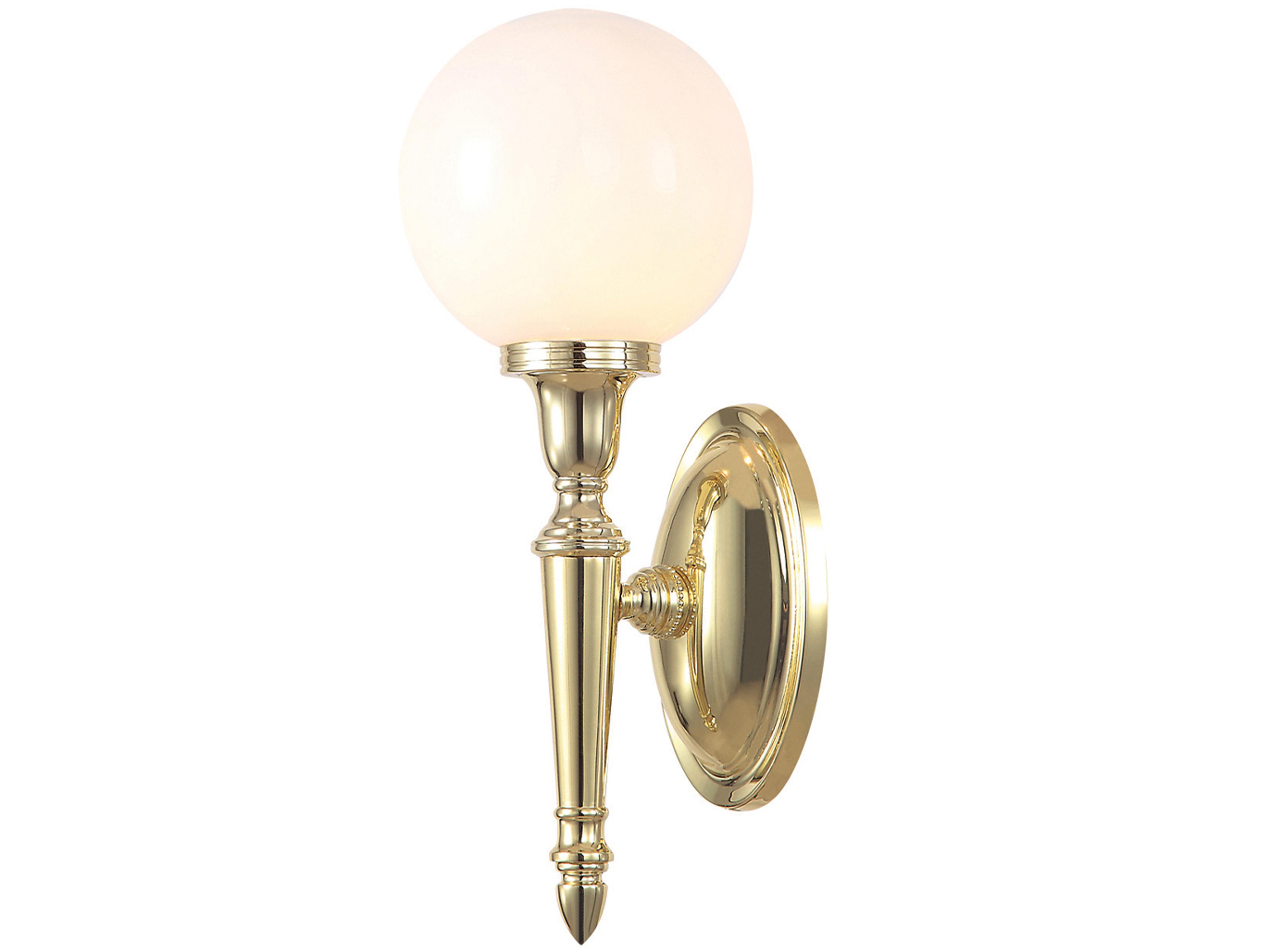 Dryden 1-Light Polished Brass Glass LED Wall Sconce