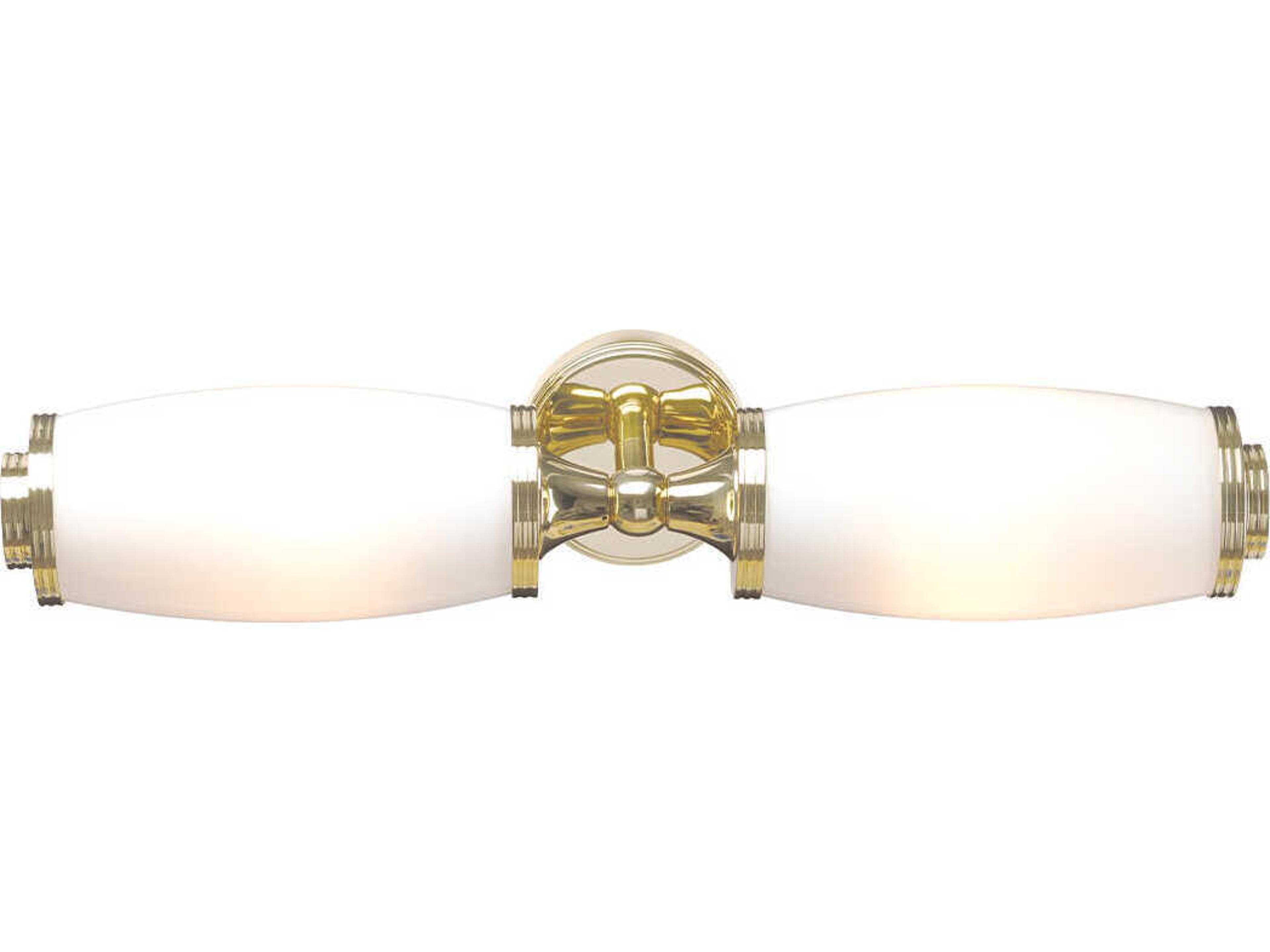 Eliot 2-Light Polished Brass Glass LED Vanity Light