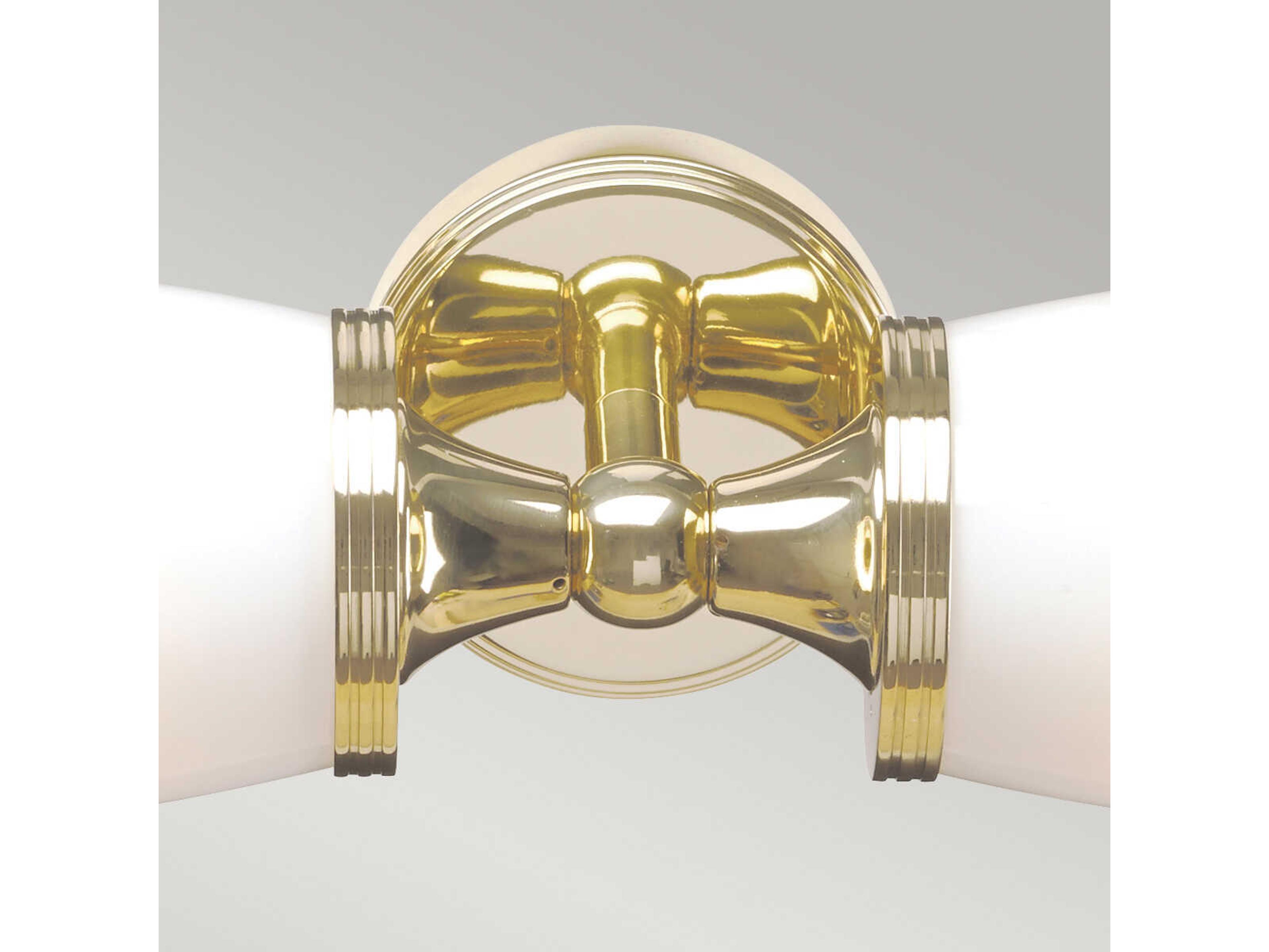 Lucas McKearn Eliot 2-Light Polished Brass Glass LED Vanity Light