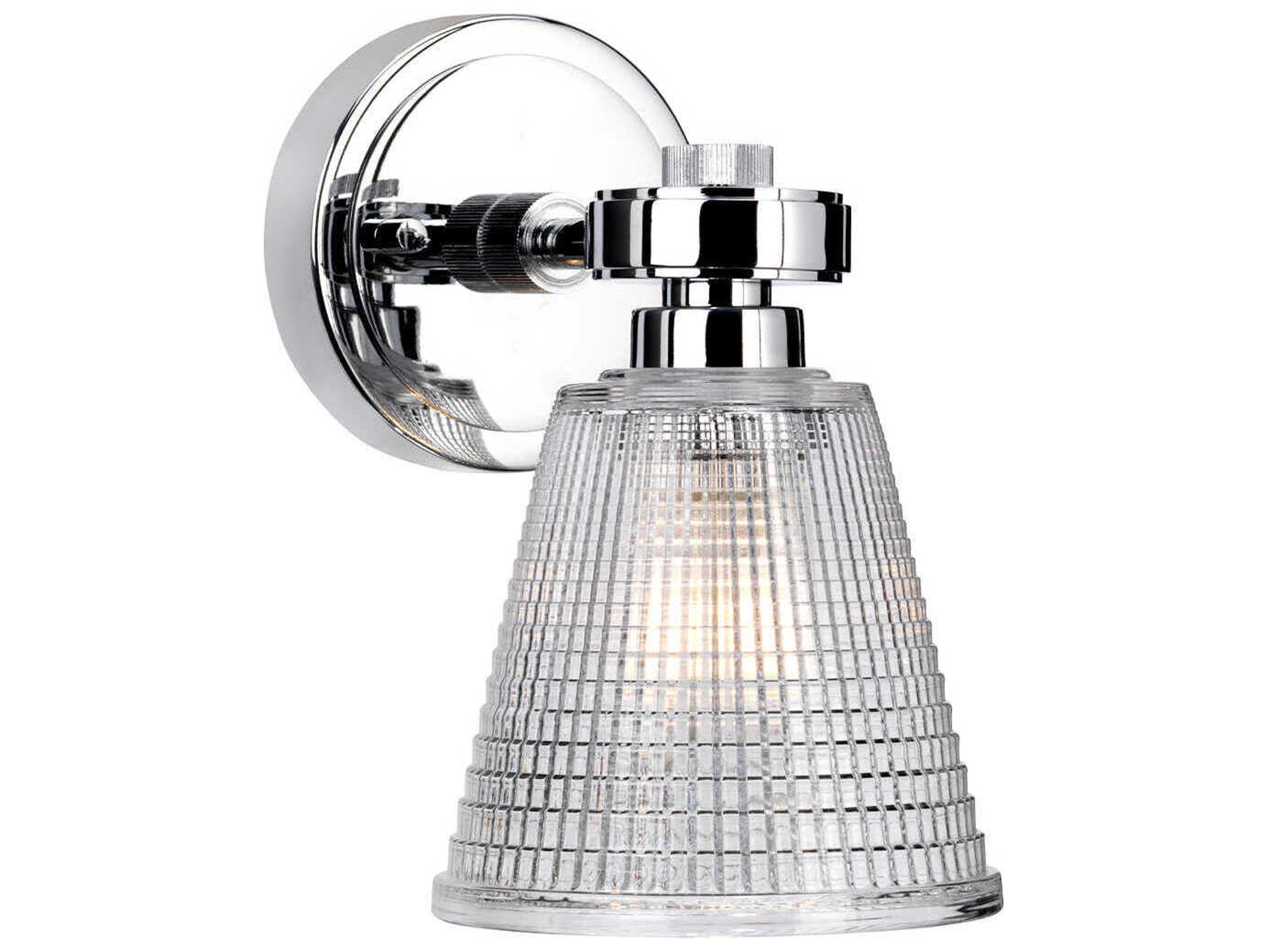 1-Light Polished Chrome Glass Wall Sconce