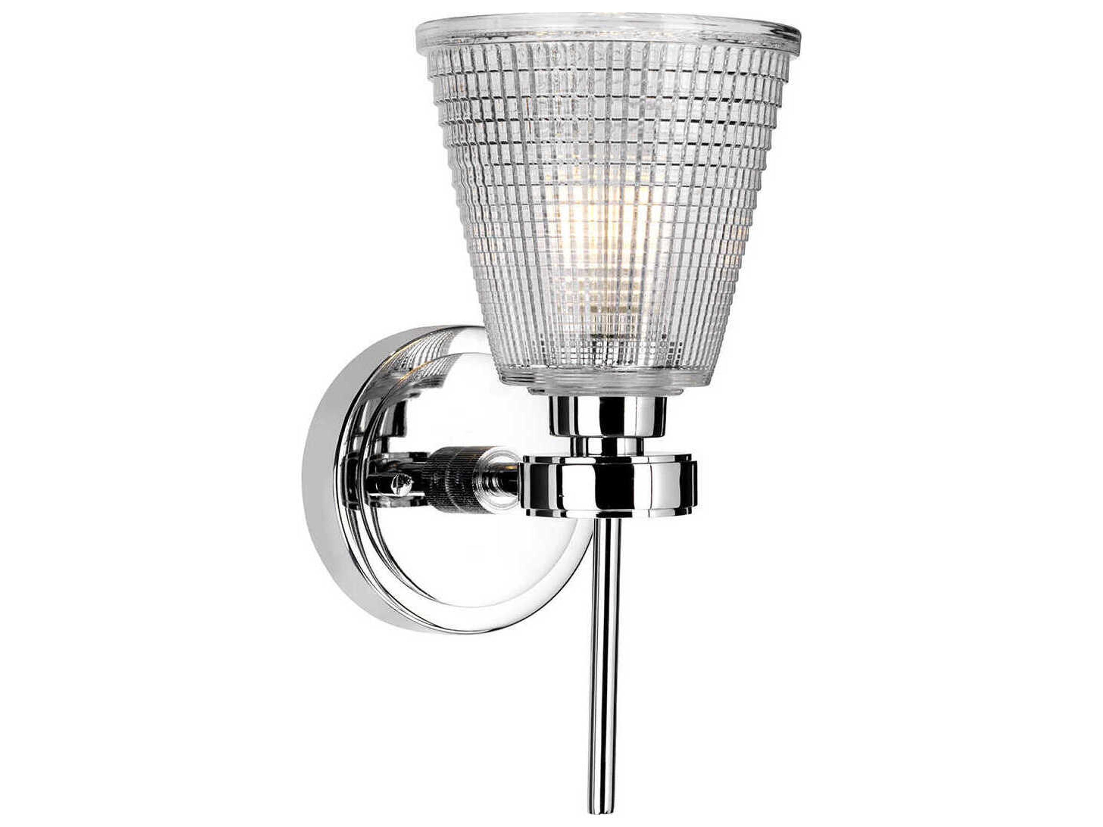 Lucas McKearn 1-Light Polished Chrome Glass Wall Sconce