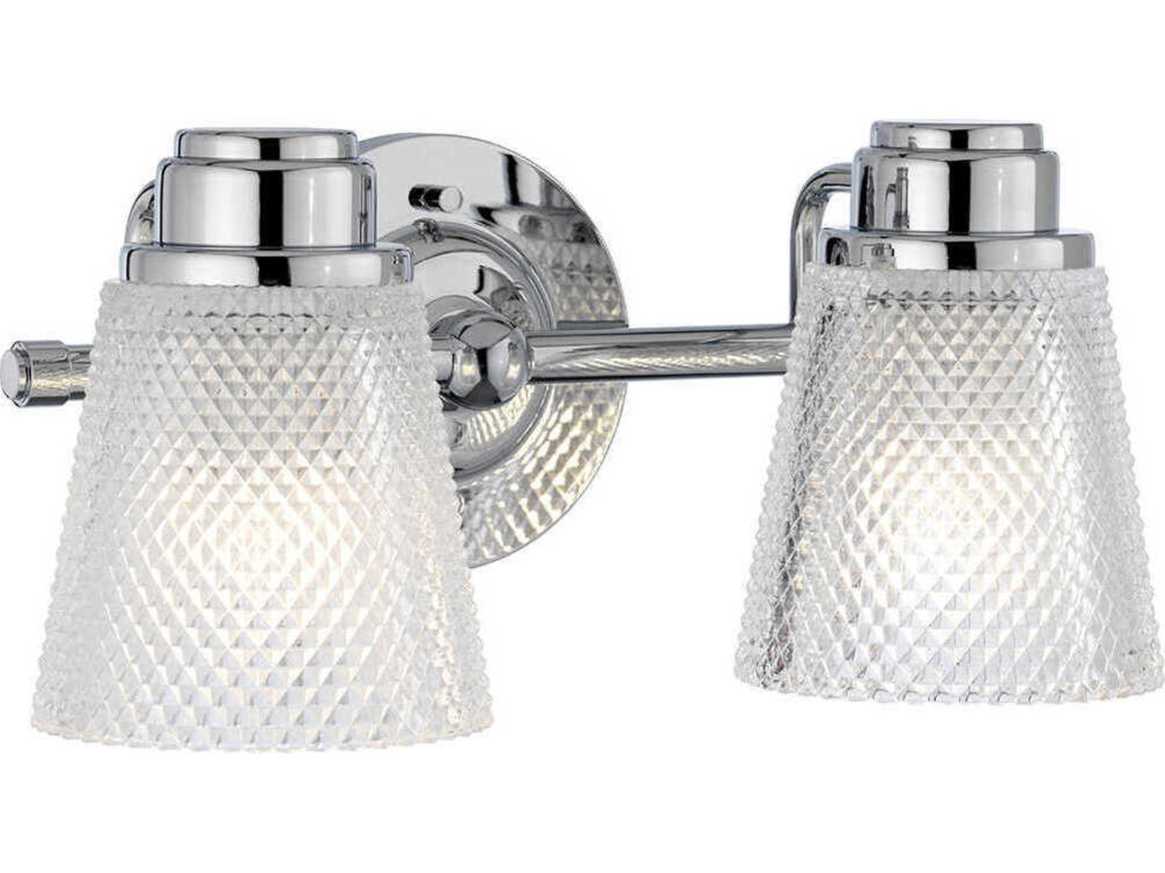 Hudson 2-Light Polished Chrome Glass LED Vanity Light