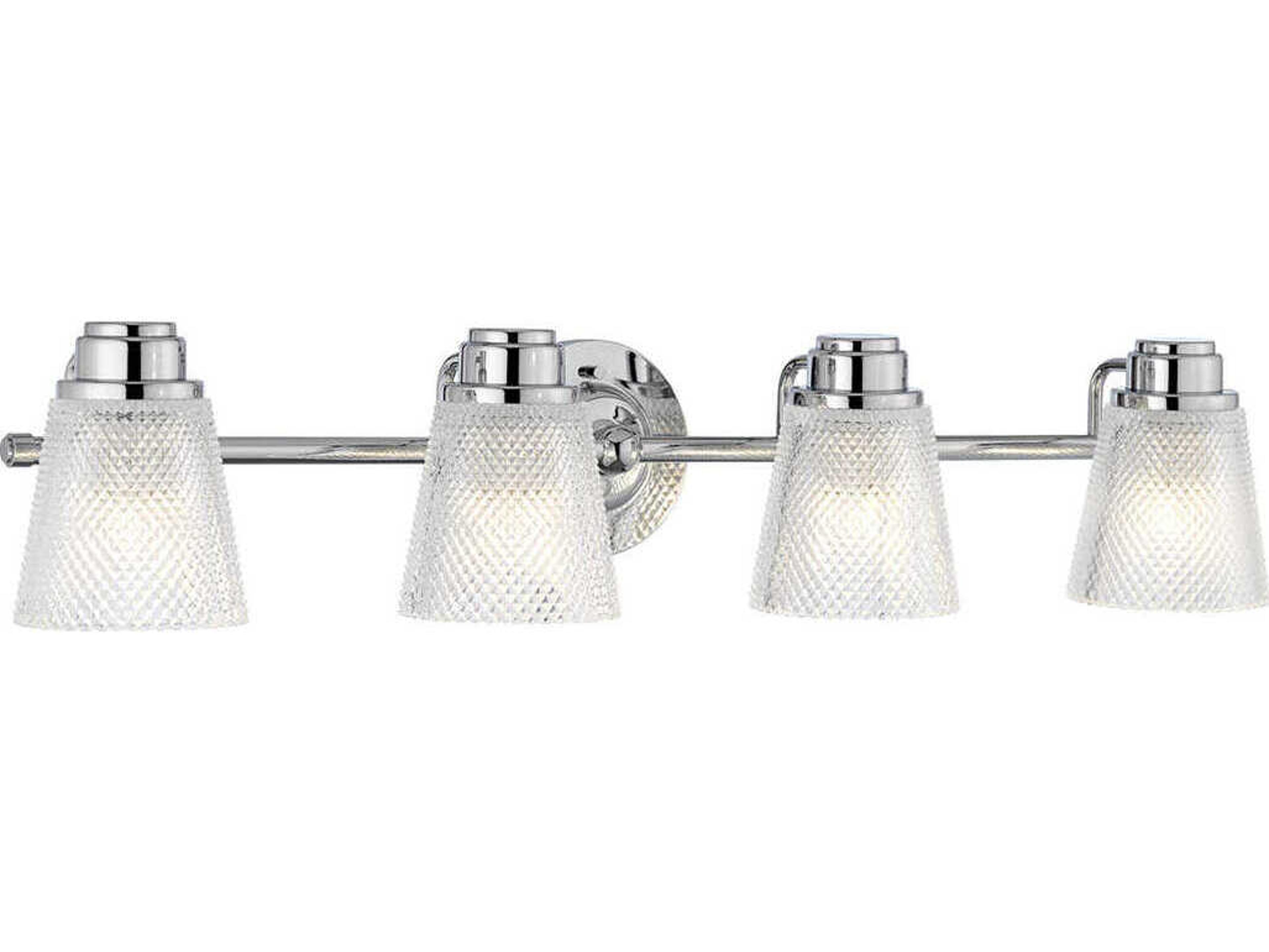 Hudson 4-Light Polished Chrome Glass LED Vanity Light