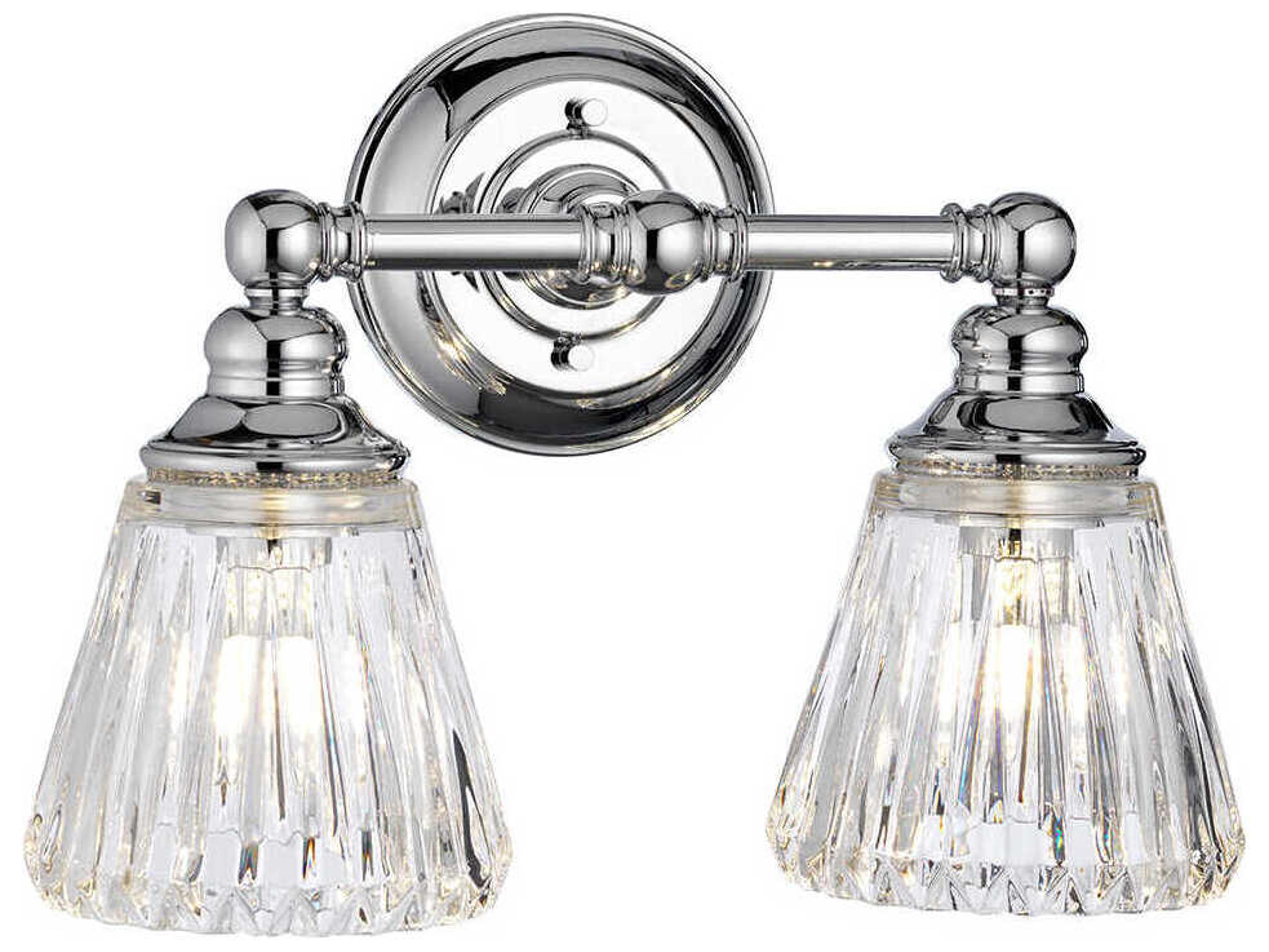 Keynes 2-Light Polished Chrome Glass LED Vanity Light