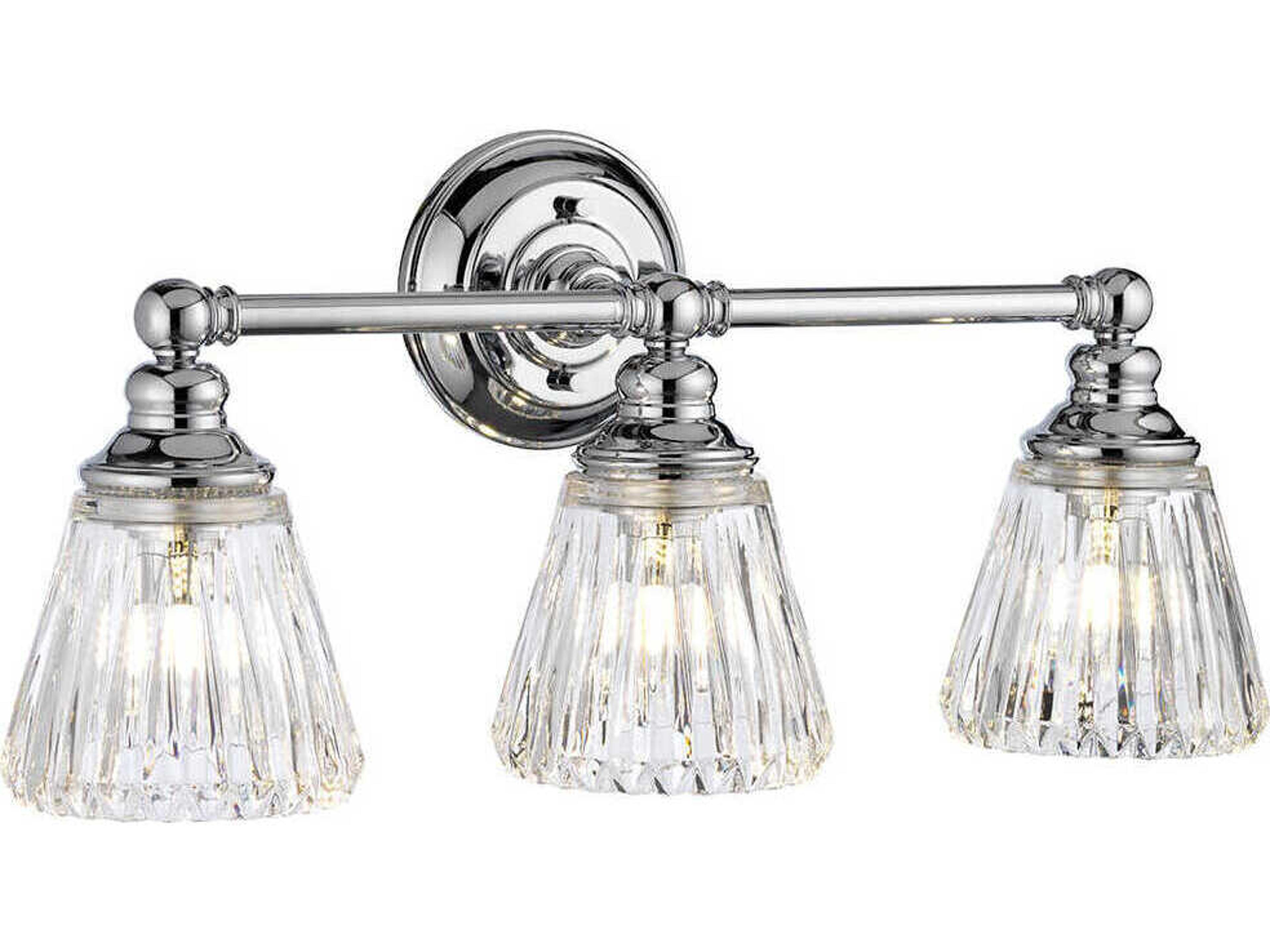 Keynes 3-Light Polished Chrome Glass LED Vanity Light