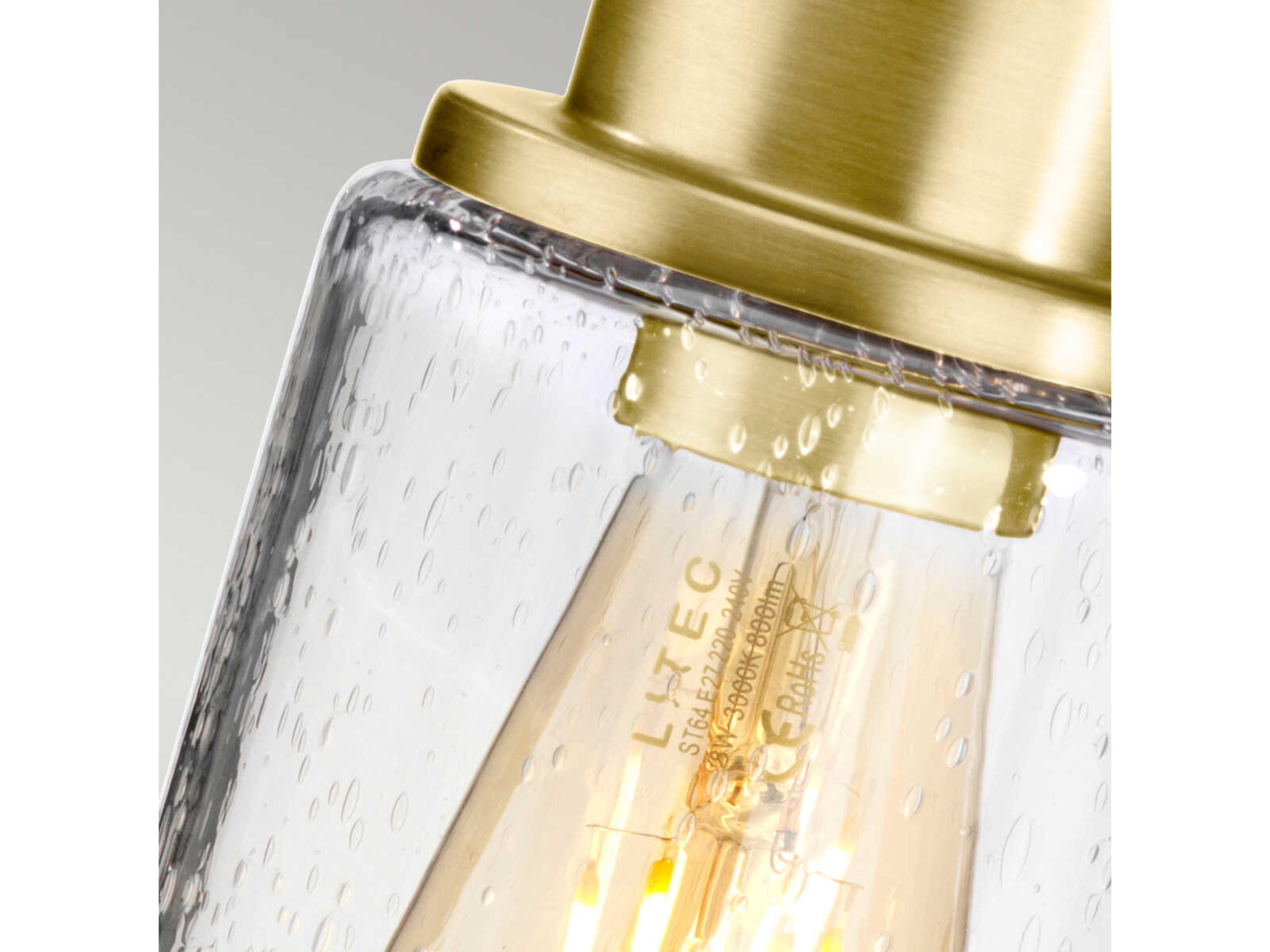 Lucas McKearn Morvah 1-Light Brushed Brass Glass Wall Sconce