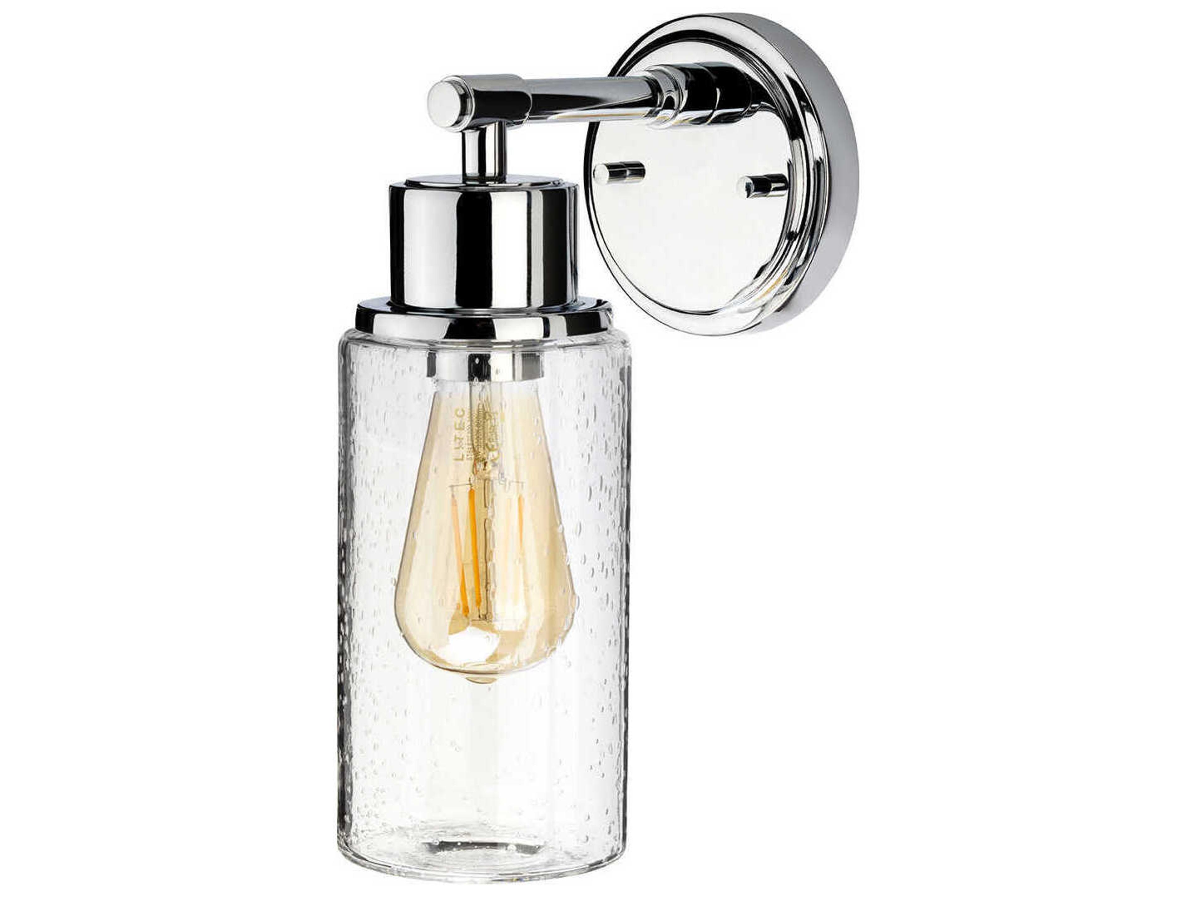 Lucas McKearn Morvah 1-Light Polished Chrome Glass Wall Sconce