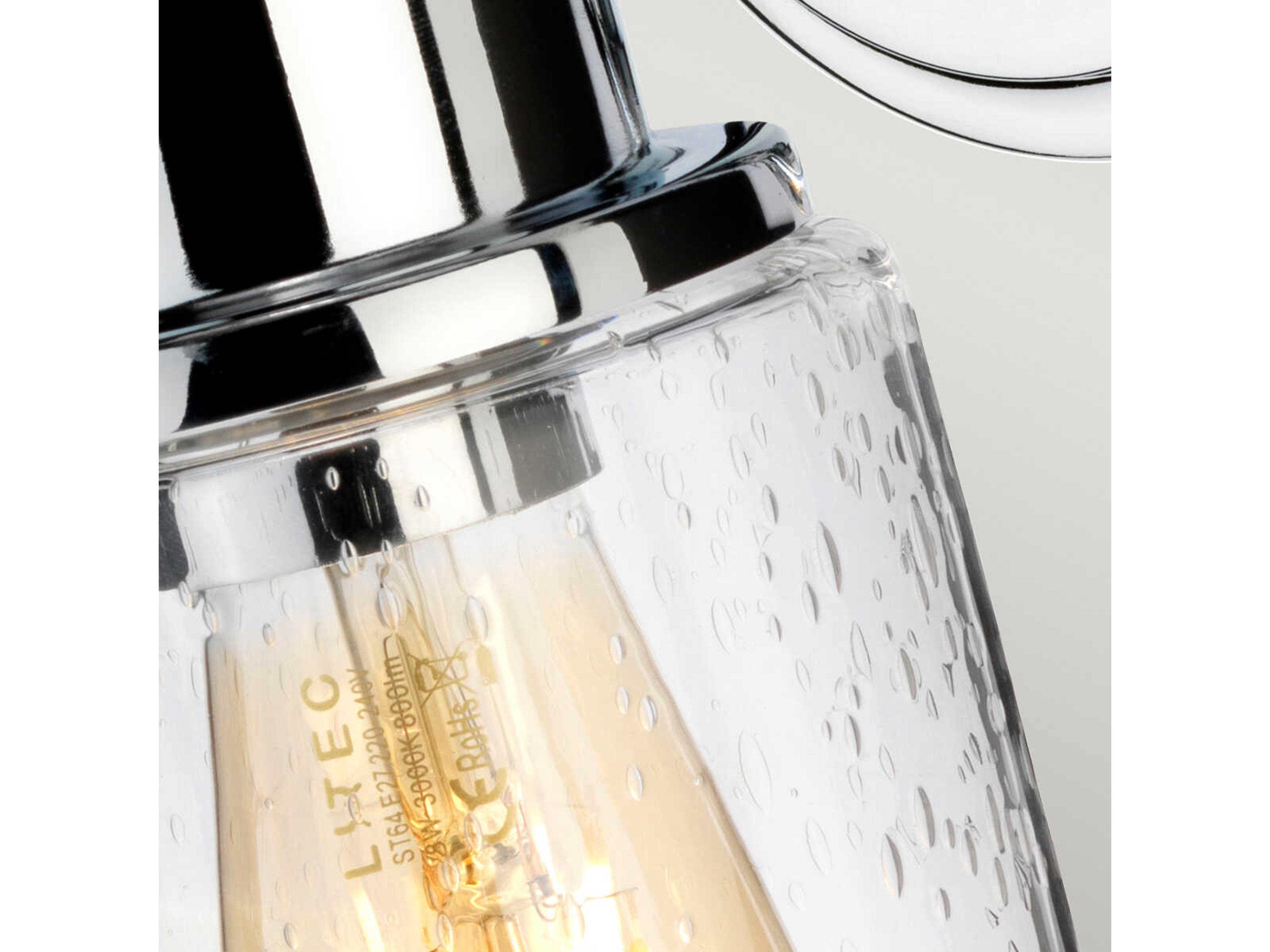 Lucas McKearn Morvah 1-Light Polished Chrome Glass Wall Sconce