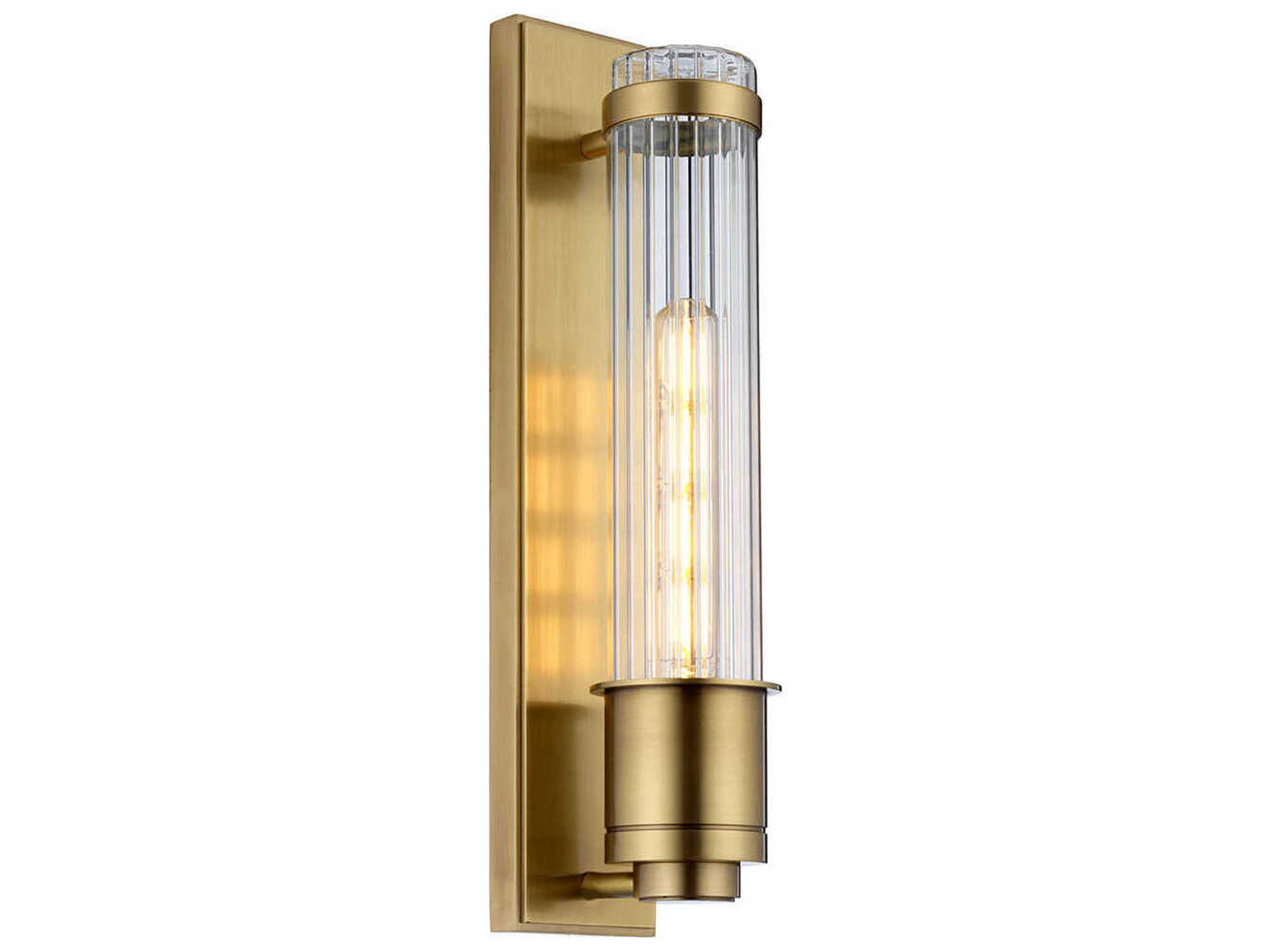 Wellington 1-Light Aged Brass Glass Wall Sconce