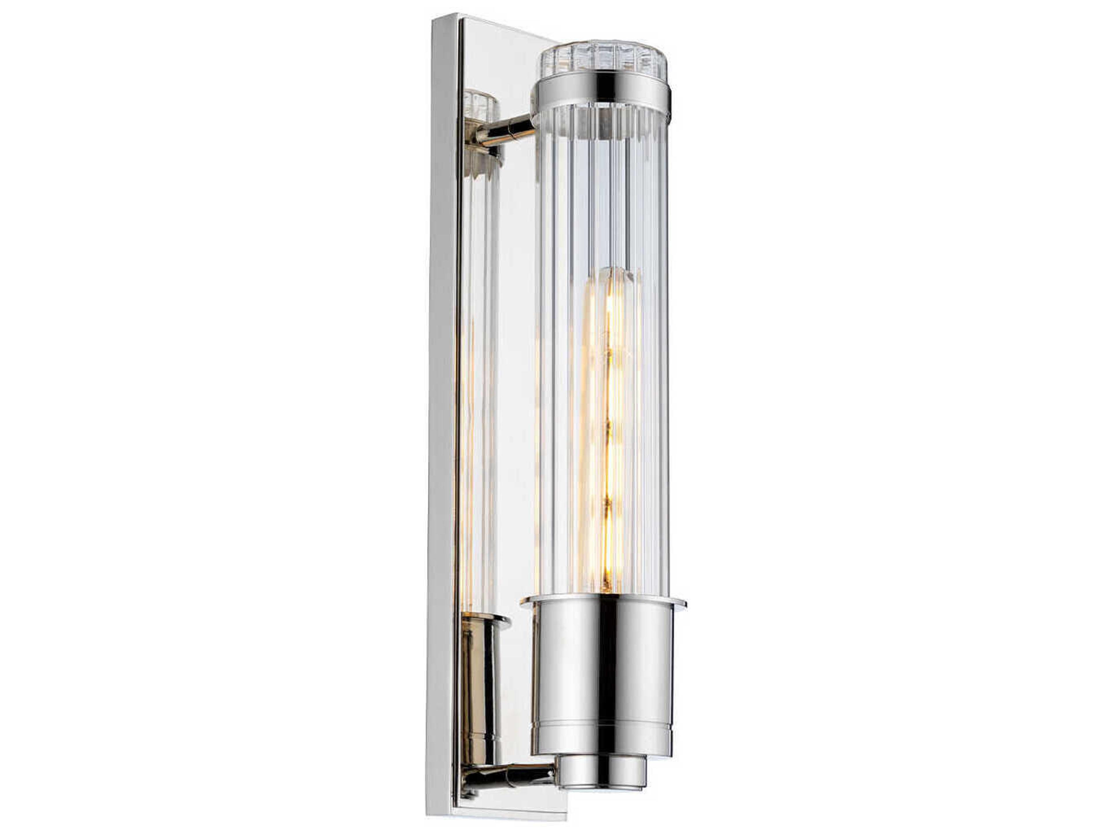 Wellington 1-Light Polished Chrome Glass Wall Sconce
