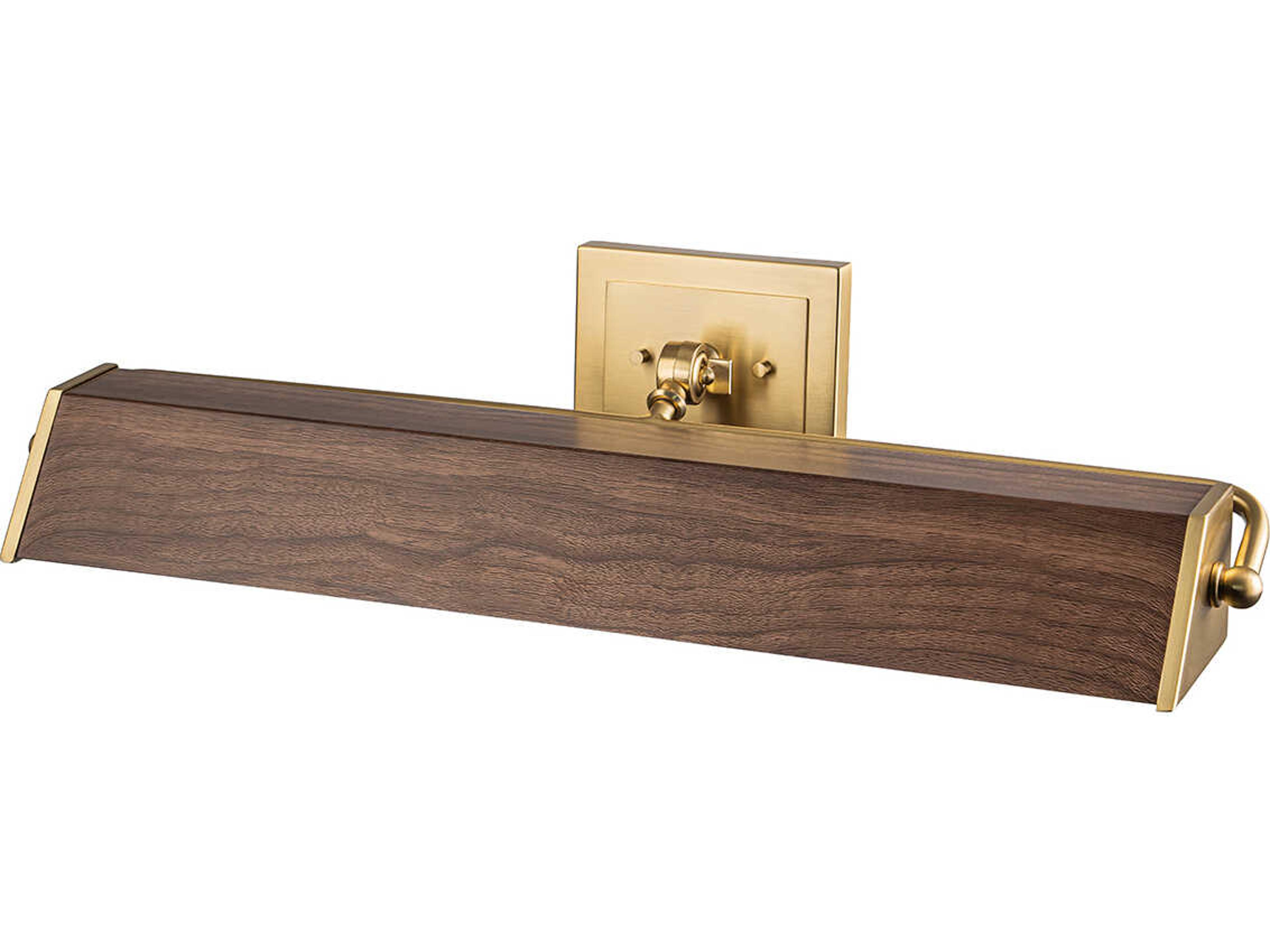 Lucas McKearn Cade 4-Light Wood Brushed Brass Picture Light