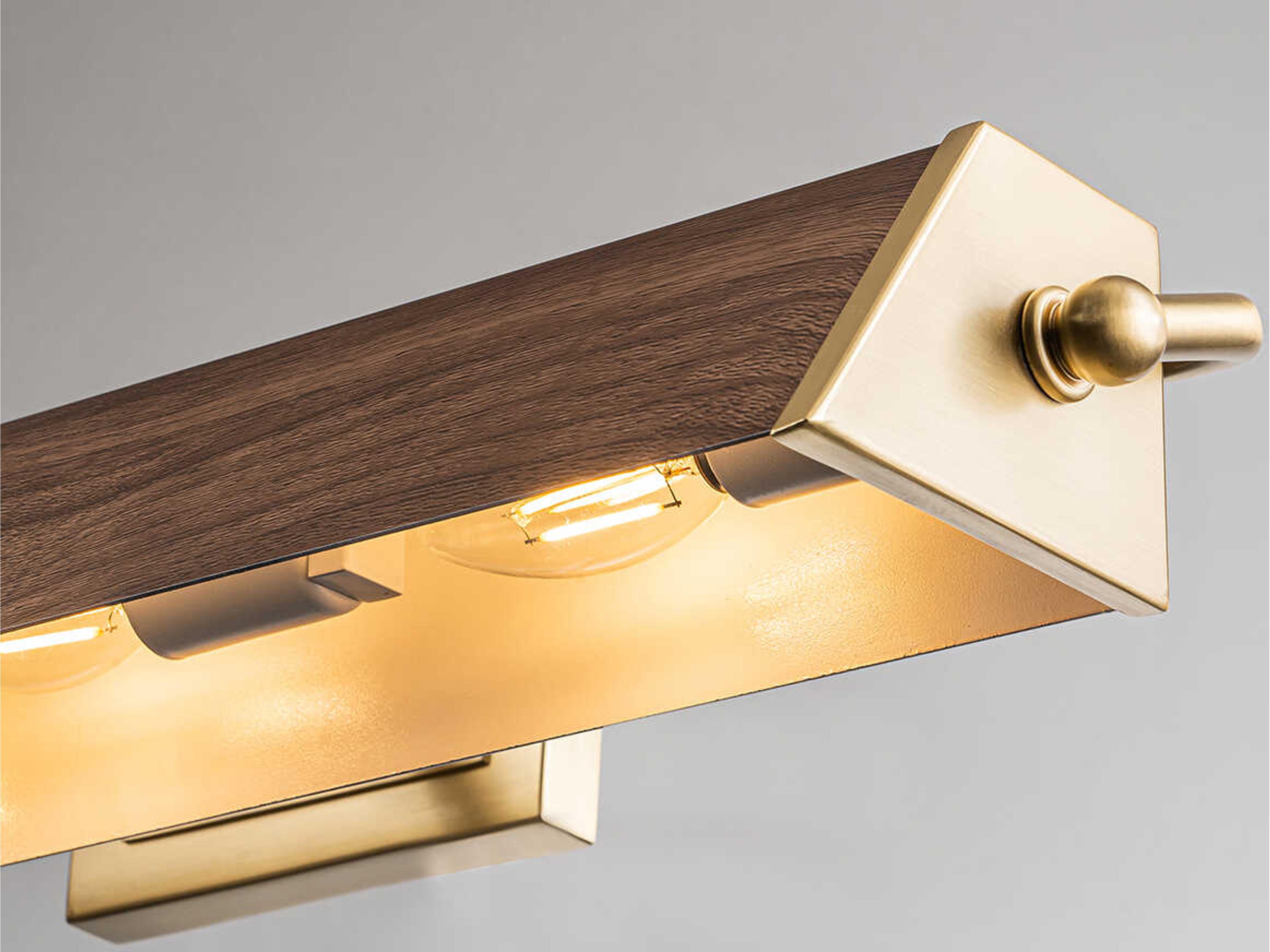 Lucas McKearn Cade 4-Light Wood Brushed Brass Picture Light