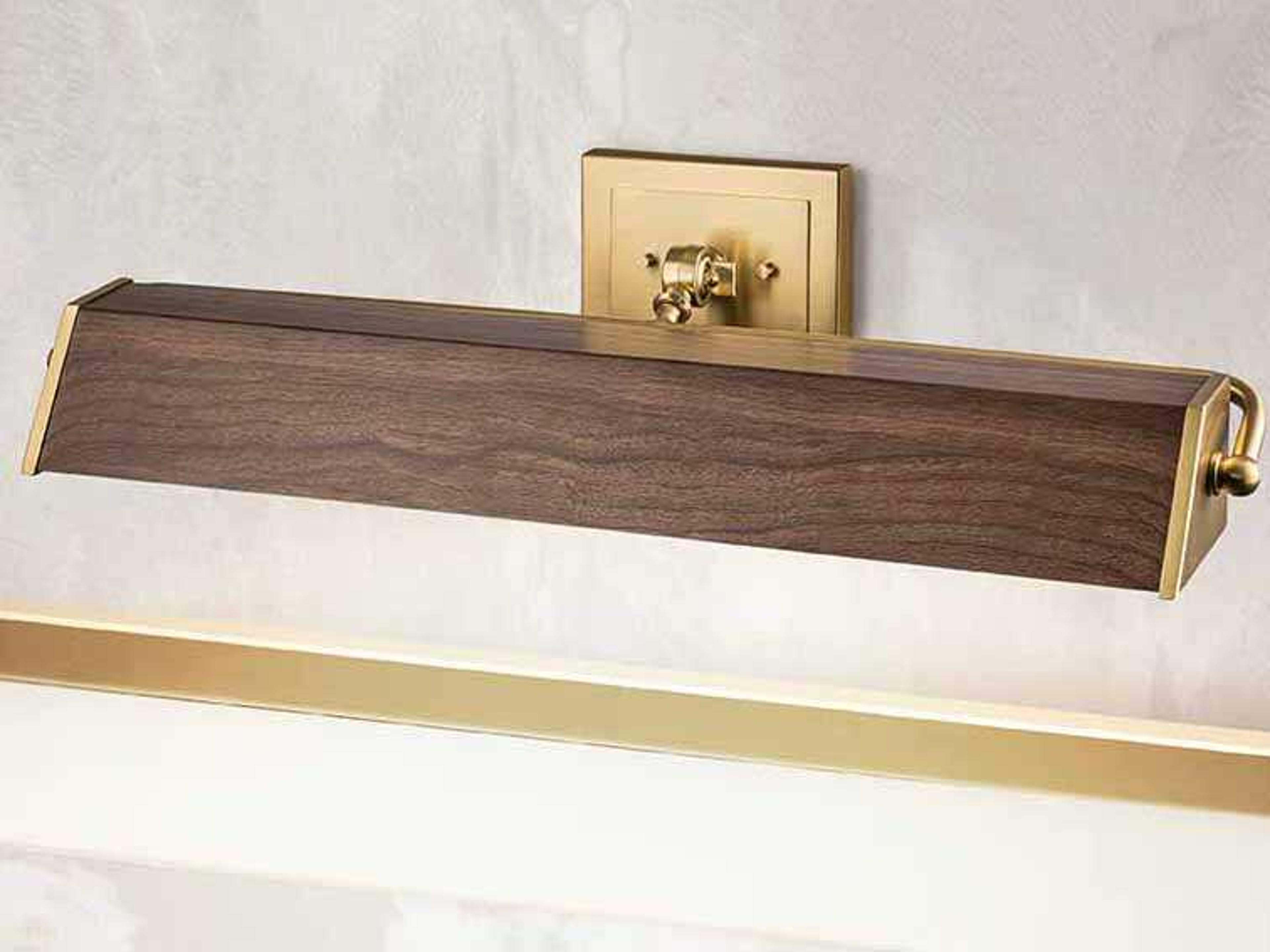 Lucas McKearn Cade 4-Light Wood Brushed Brass Picture Light