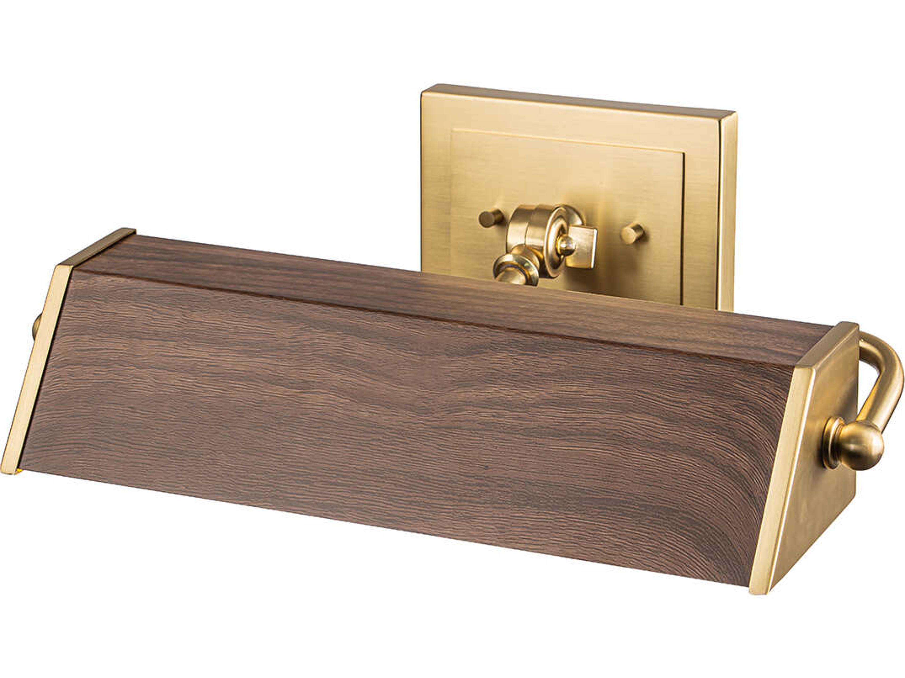 Lucas McKearn Cade 2-Light Wood Brushed Brass Picture Light