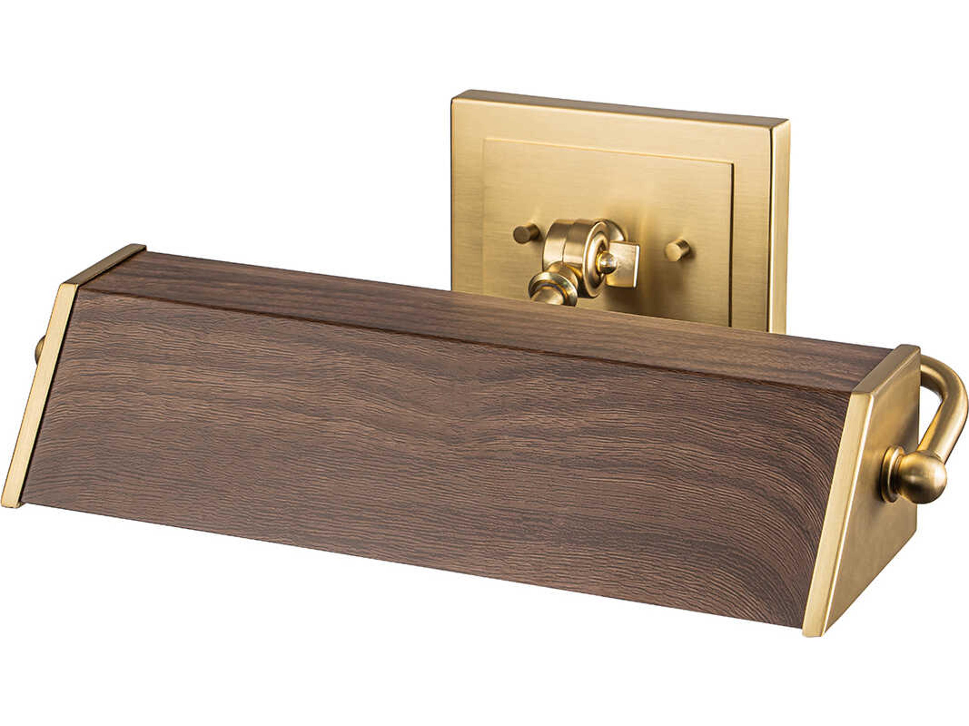 Lucas McKearn Cade 2-Light Wood Brushed Brass Picture Light