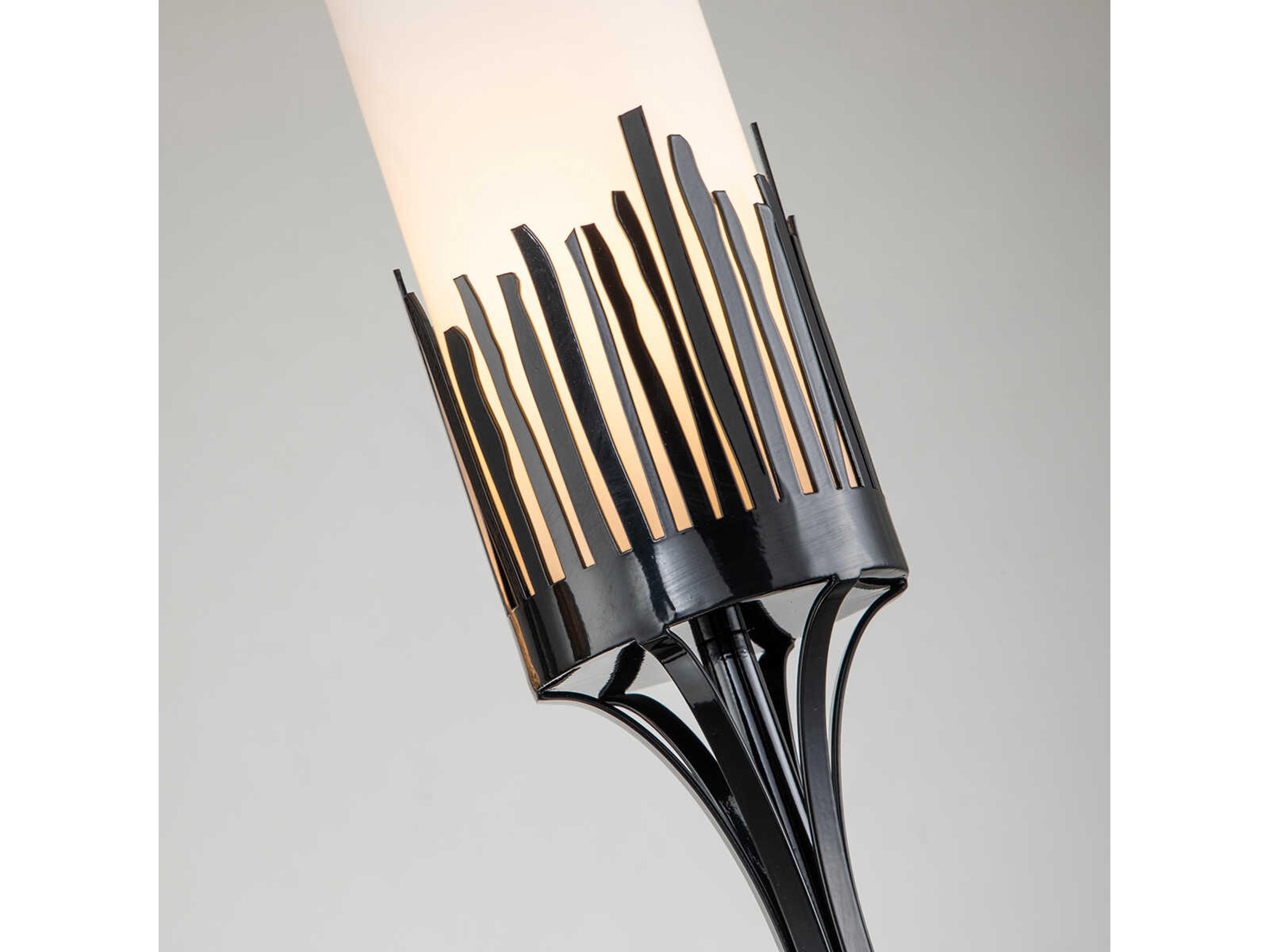 Lucas McKearn Sawgrass 3-Light Matte Black Glass Cylinder Chandelier