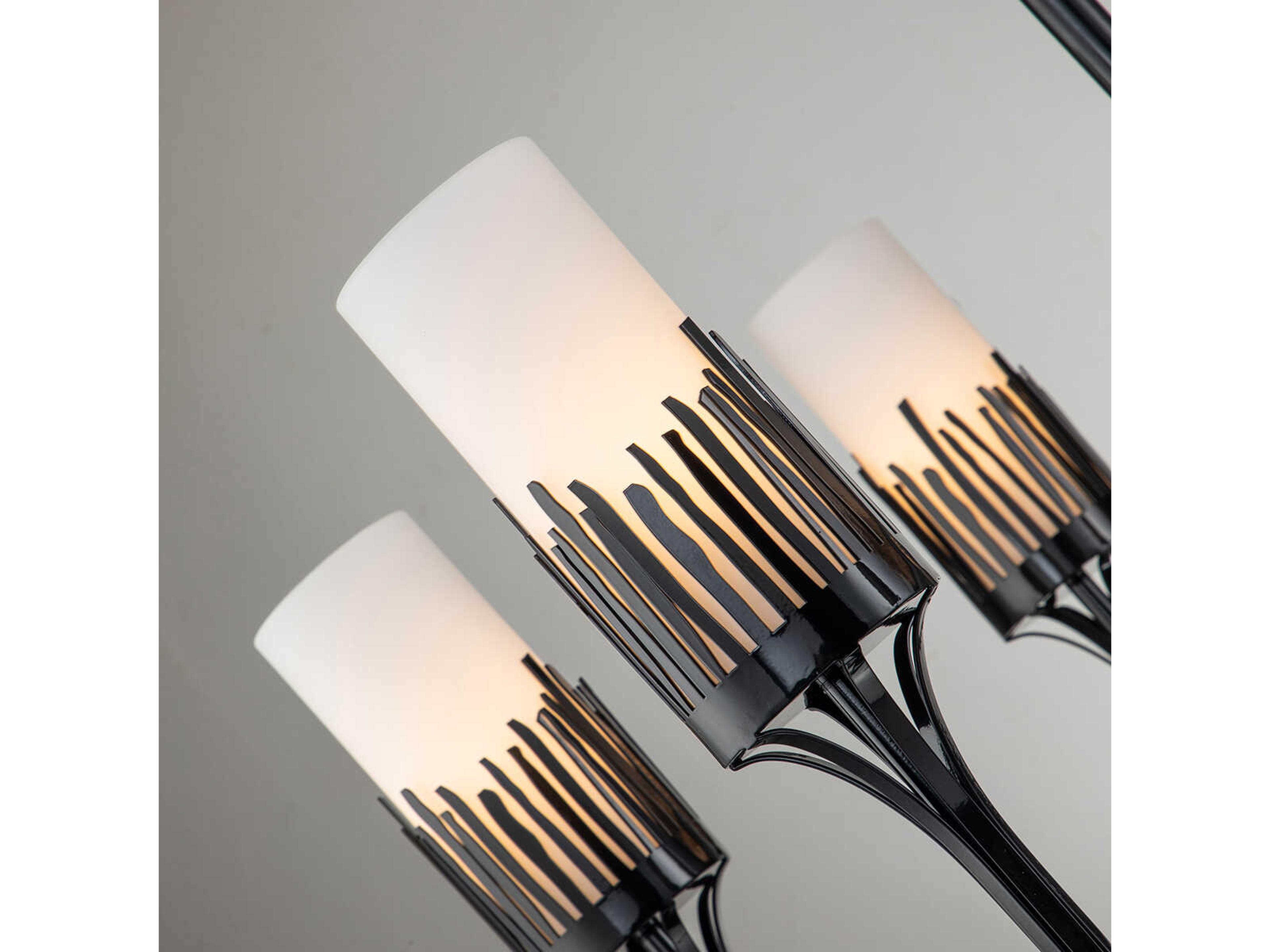 Lucas McKearn Sawgrass 6-Light Matte Black Glass Cylinder Chandelier