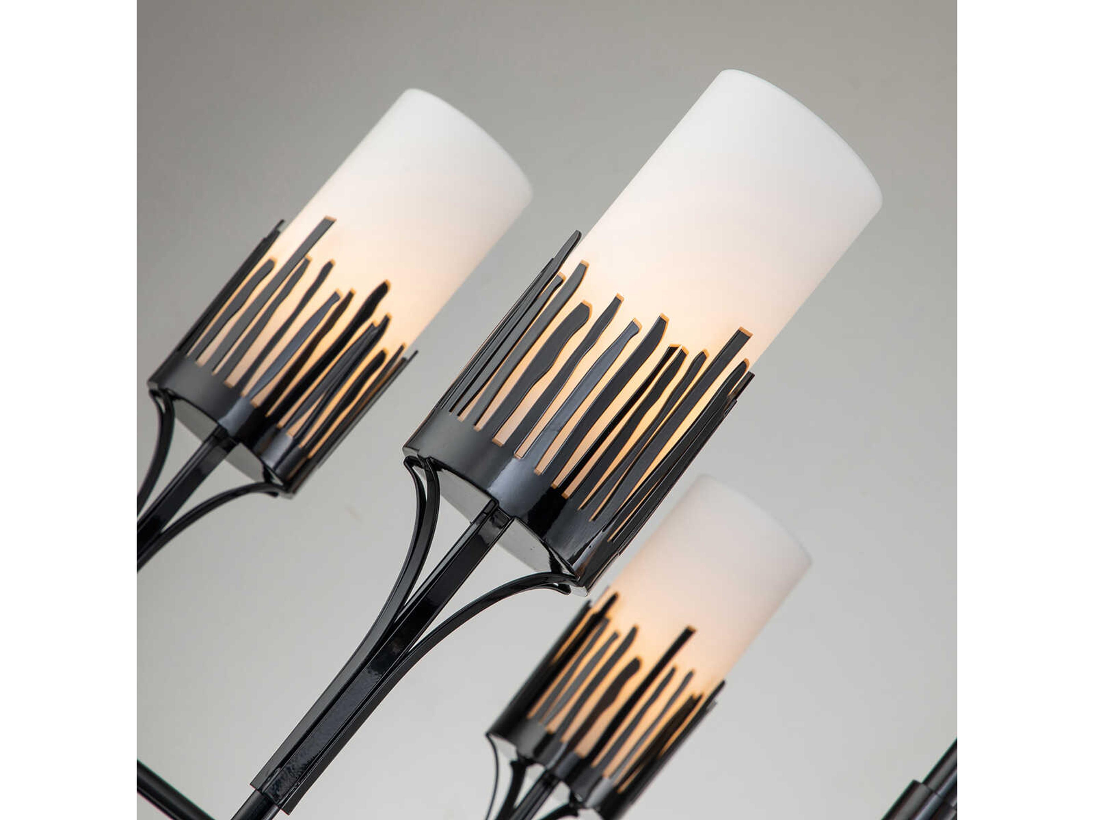 Lucas McKearn Sawgrass 6-Light Matte Black Glass Cylinder Chandelier