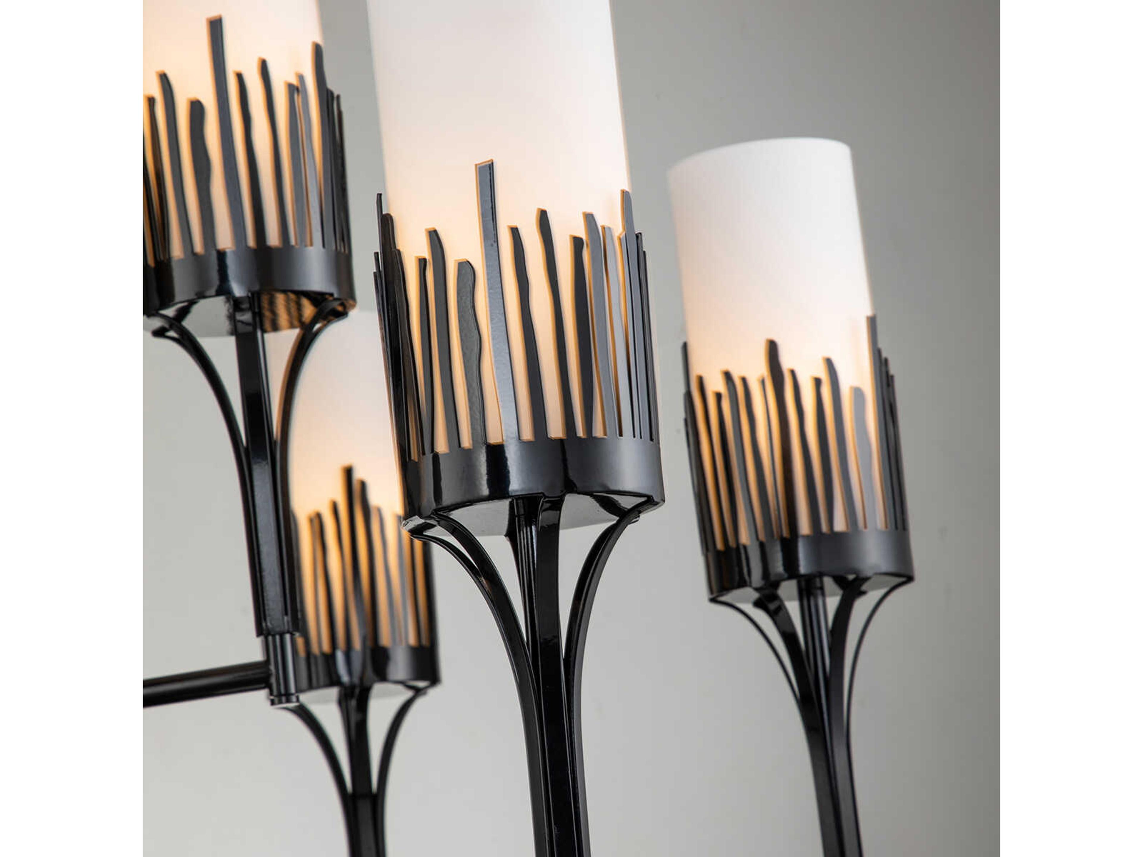 Lucas McKearn Sawgrass 9-Light Matte Black Glass Cylinder Chandelier