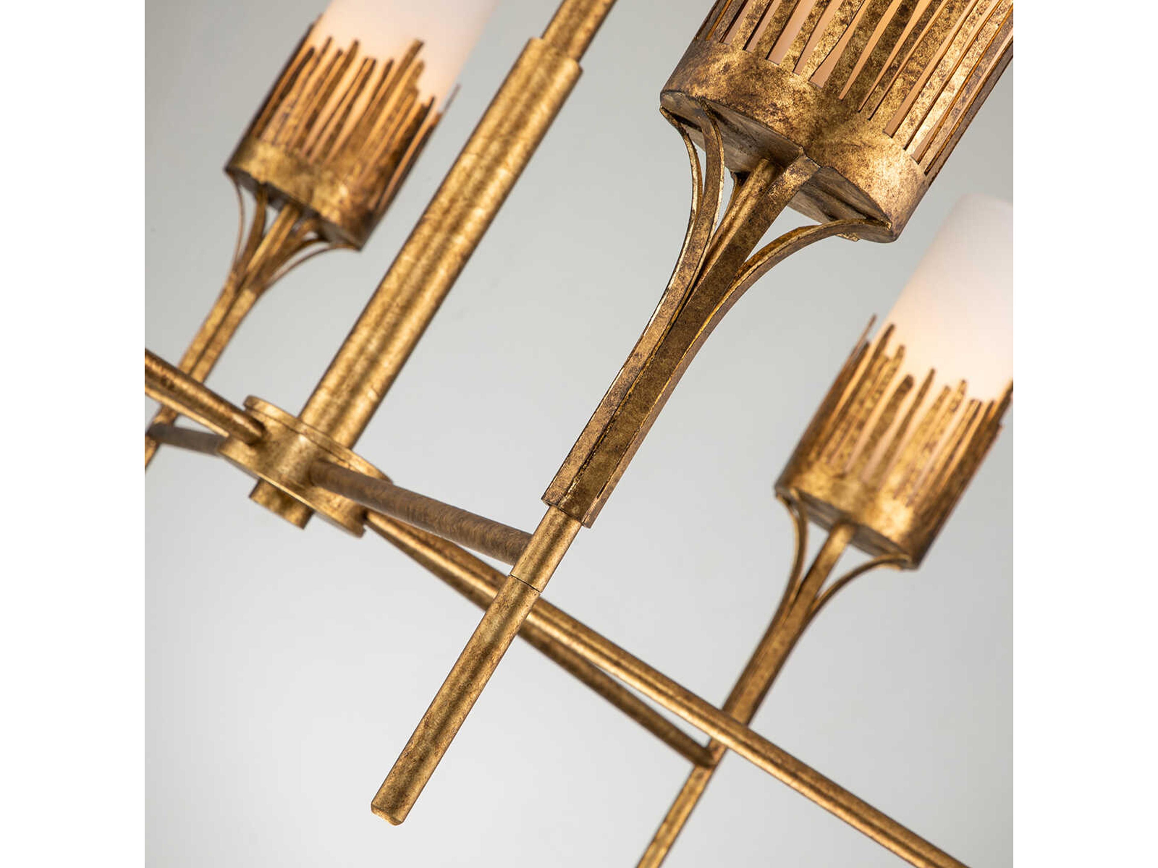 Lucas McKearn Sawgrass 9-Light Gold Leaf Glass Cylinder Chandelier
