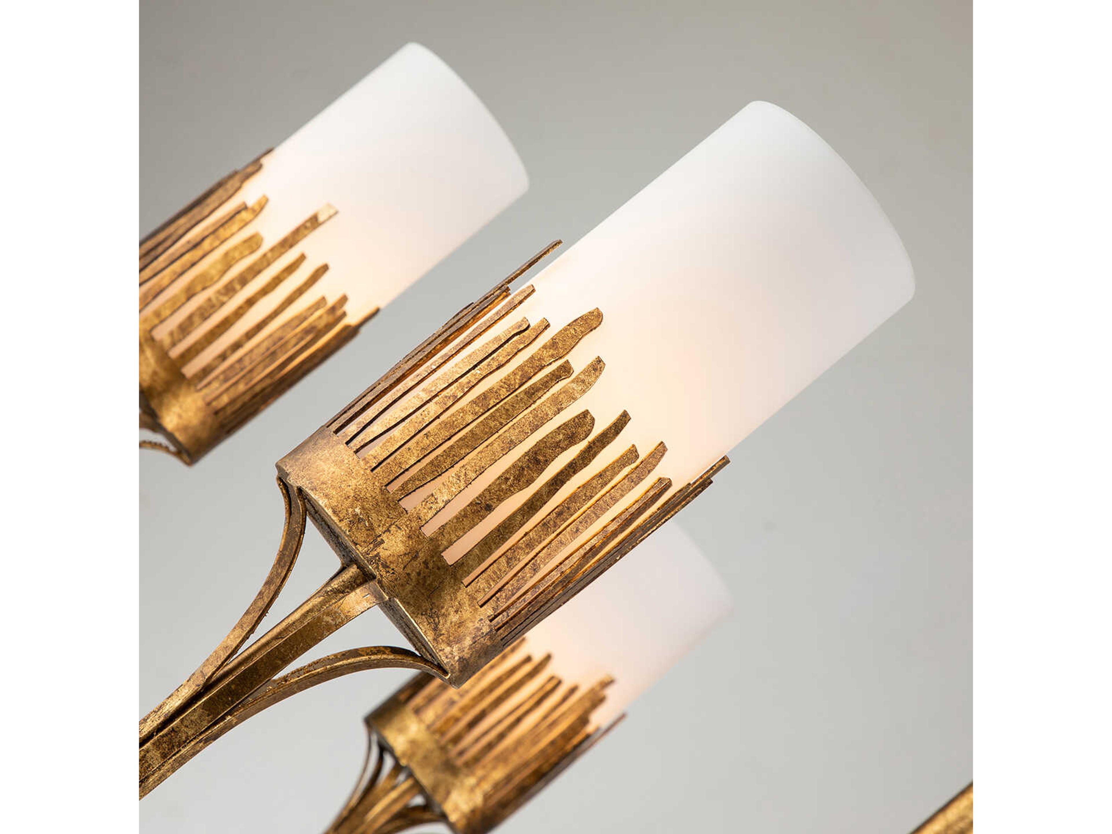 Lucas McKearn Sawgrass 9-Light Gold Leaf Glass Cylinder Chandelier